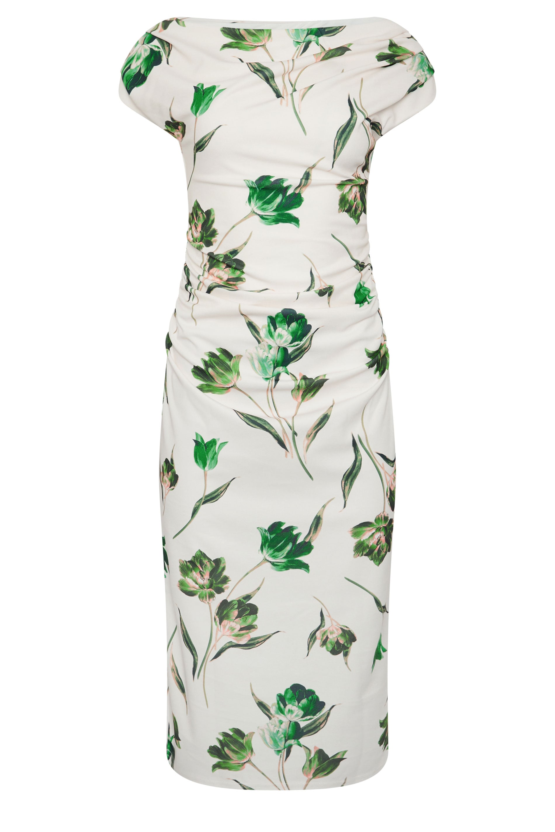 STAR White Floral Draped Midi Dress | StarByJM 5