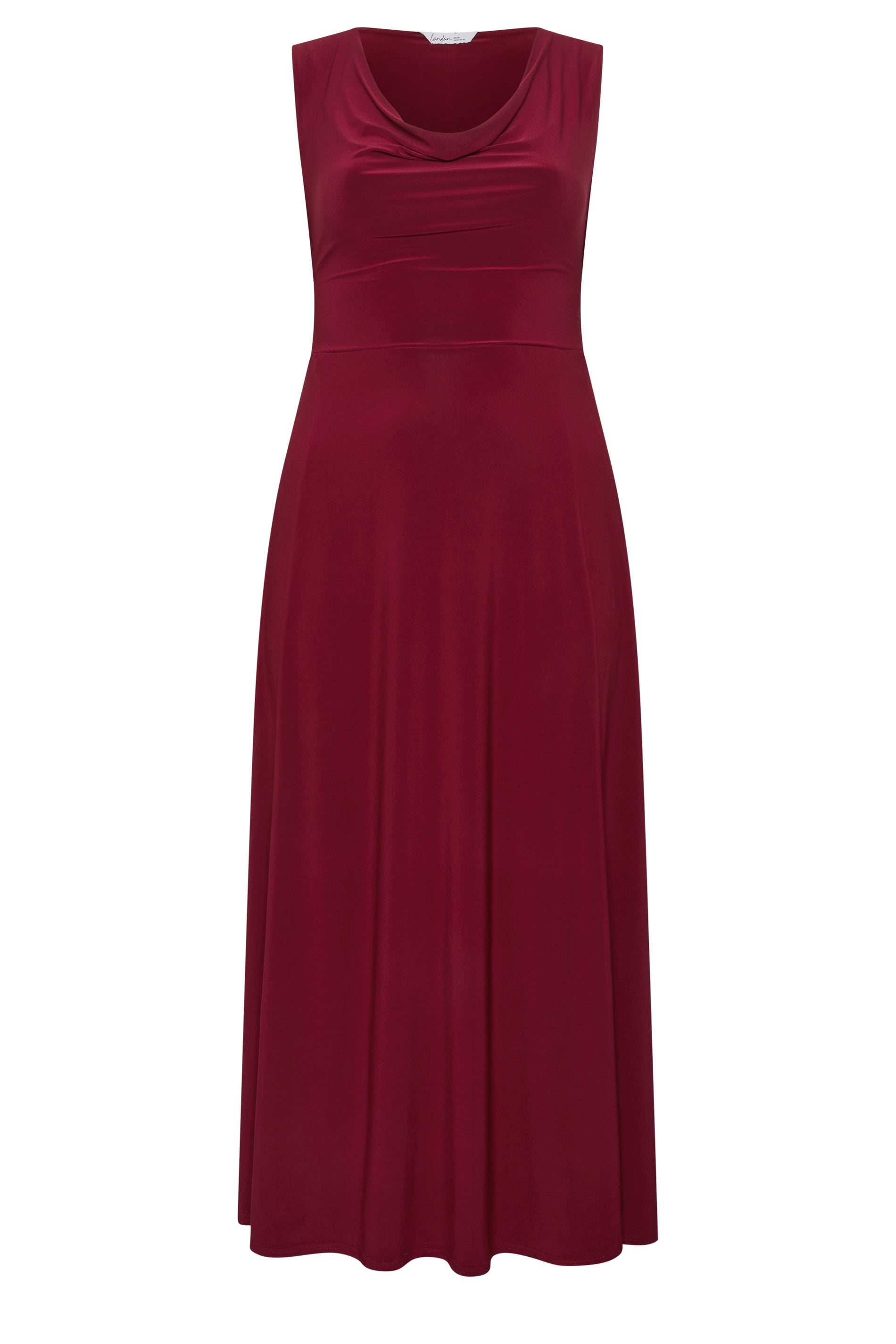 YOURS LONDON Plus Size Wine Red Drape Front Maxi Dress | Yours Clothing 5