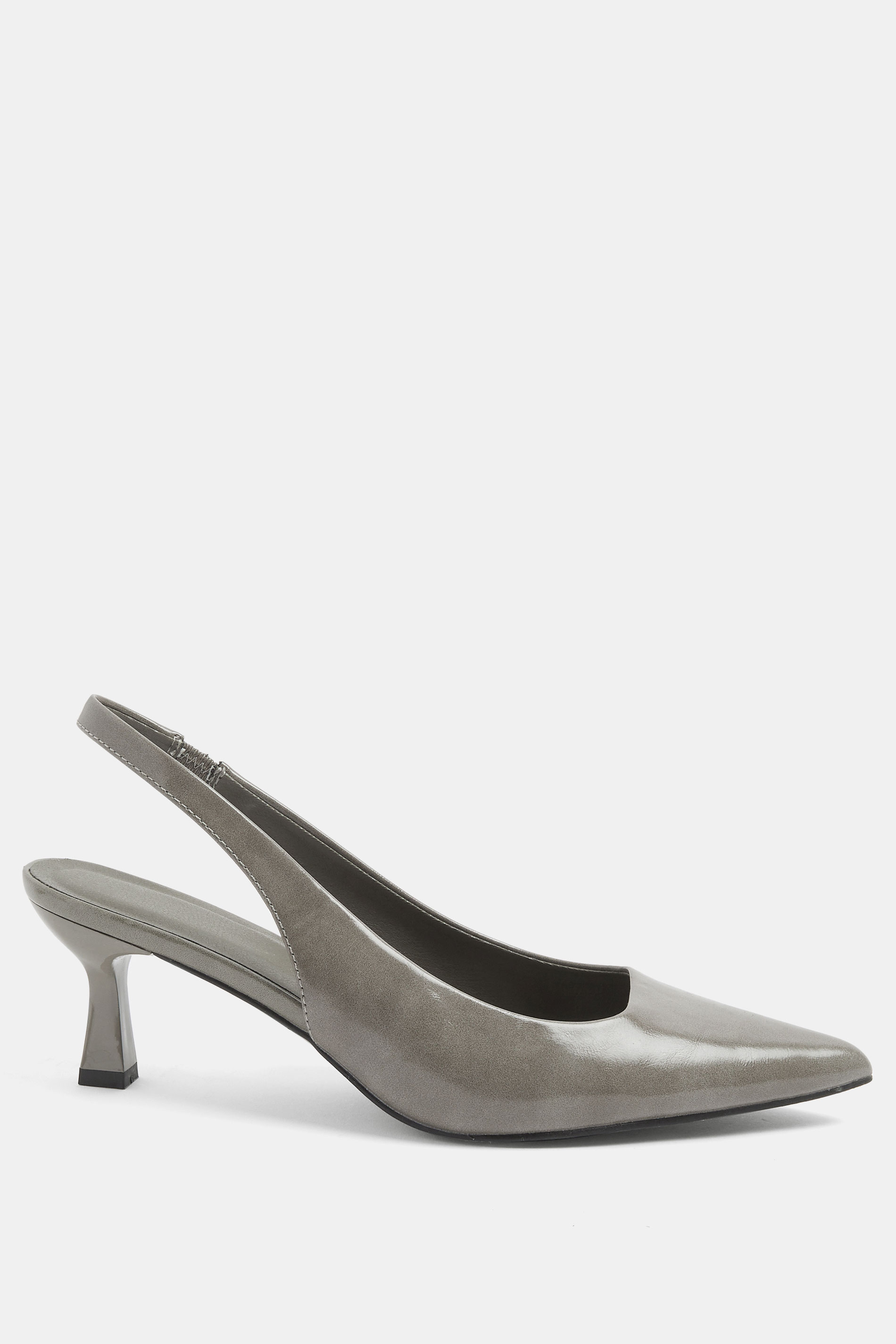 Grey Pointed Toe Heels In Wide E Fit | Yours Clothing  2