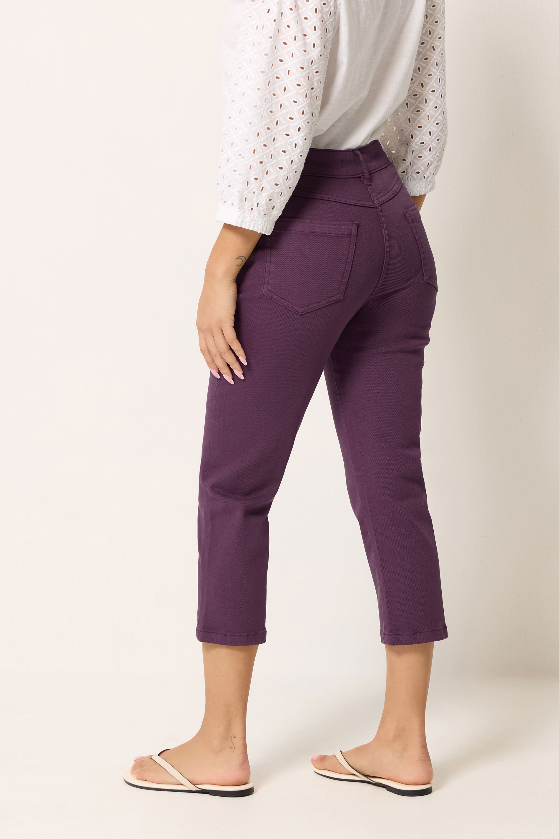M&Co Petite Berry Purple Ankle Grazer Jeans | M&Co 2