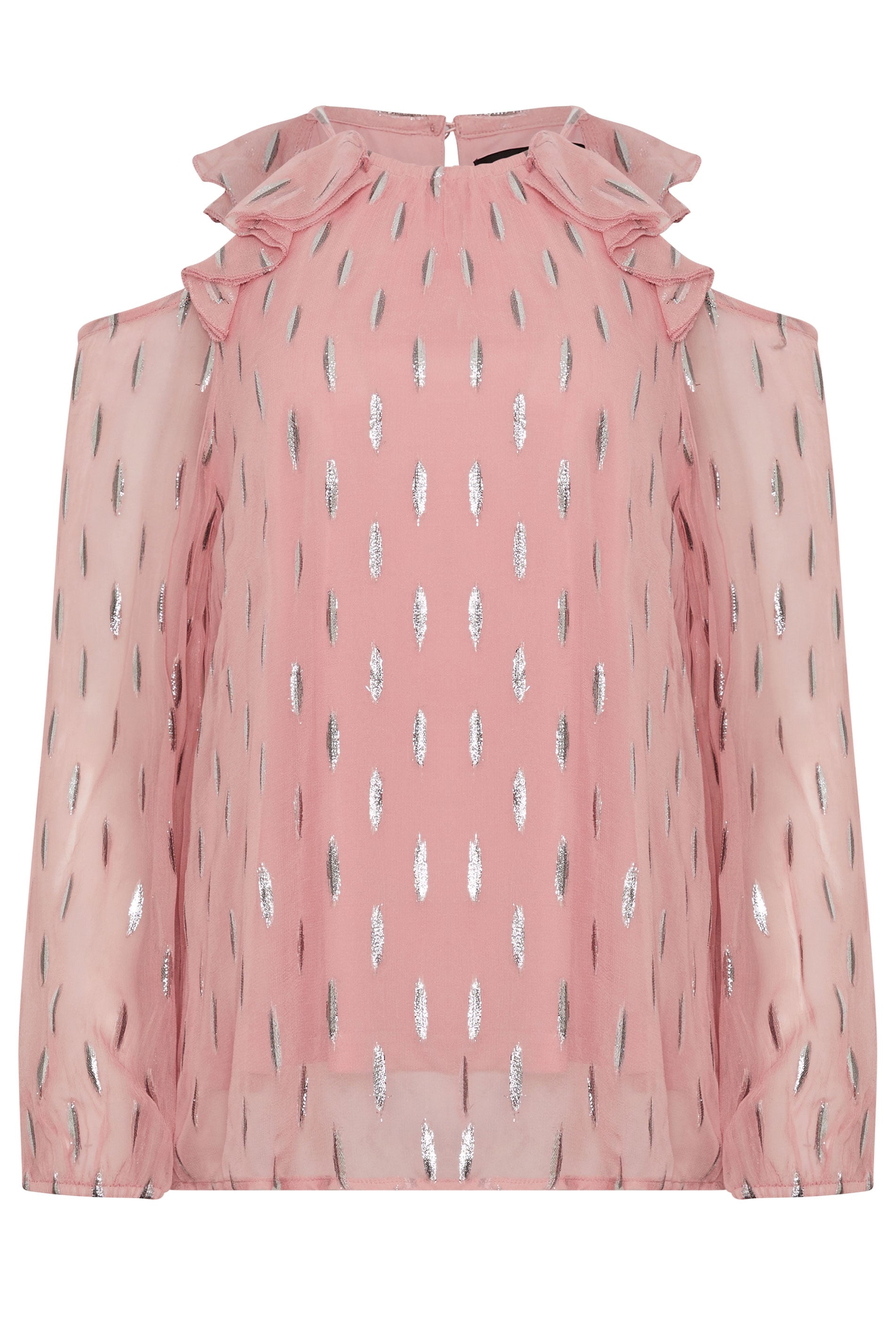 STAR Pink Metallic Cold Shoulder Top | StarByJM 5