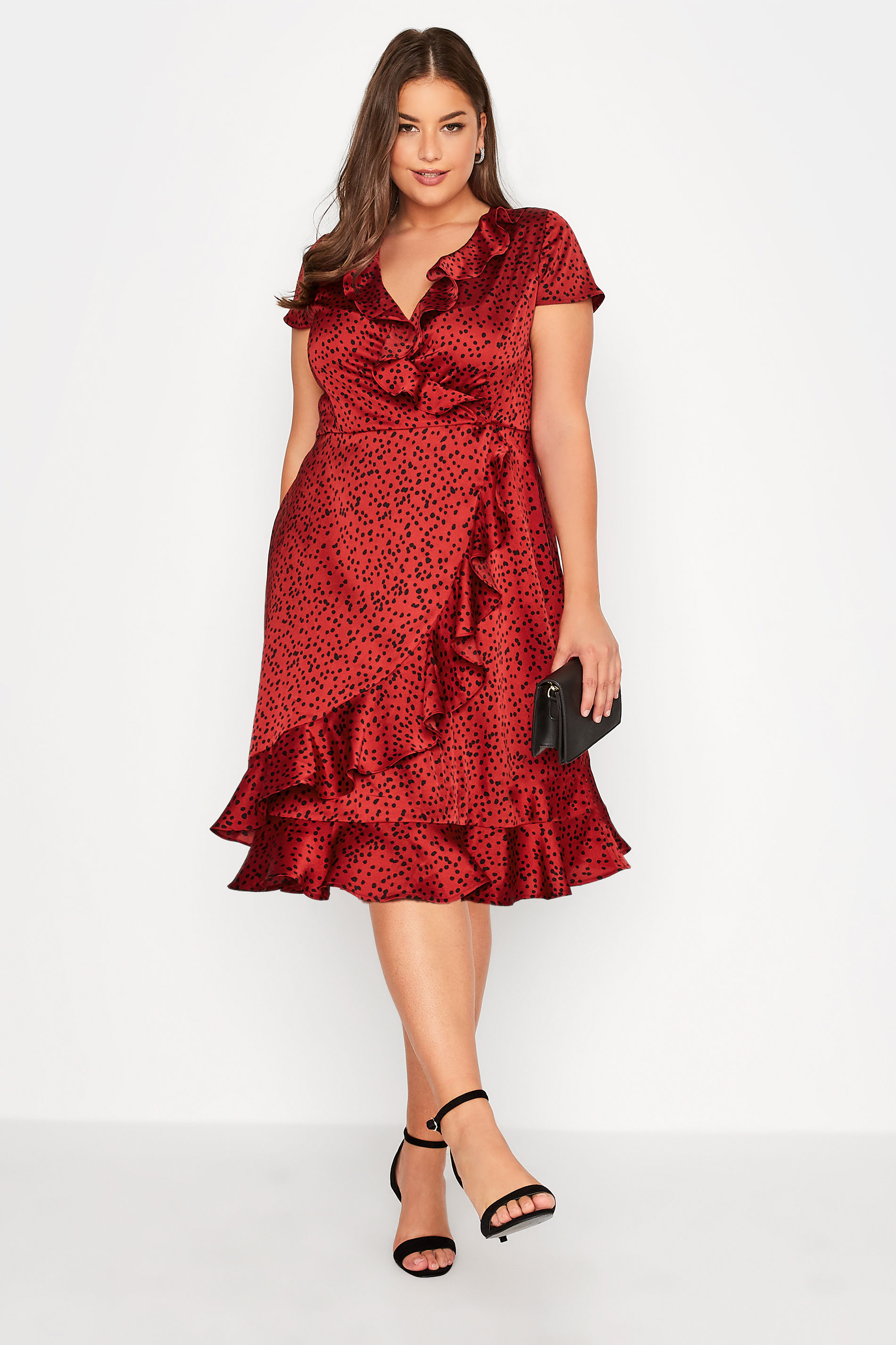 YOURS LONDON Curve Plus Size Red Polka Dot Dress | Yours Clothing  2