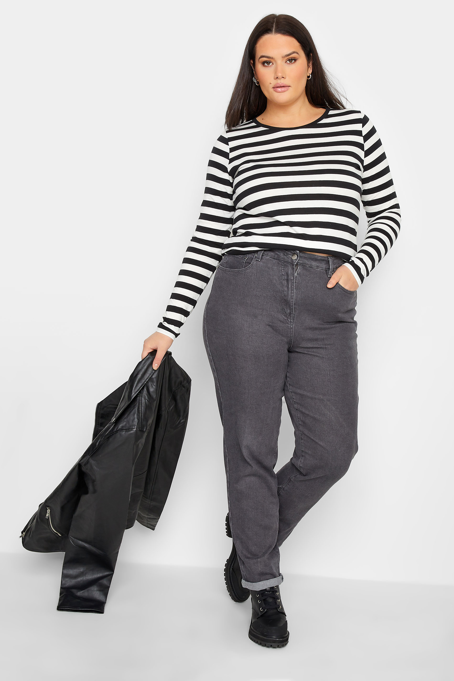 LTS Tall Women's Black Stripe Long Sleeve T-Shirt | Long Tall Sally 2