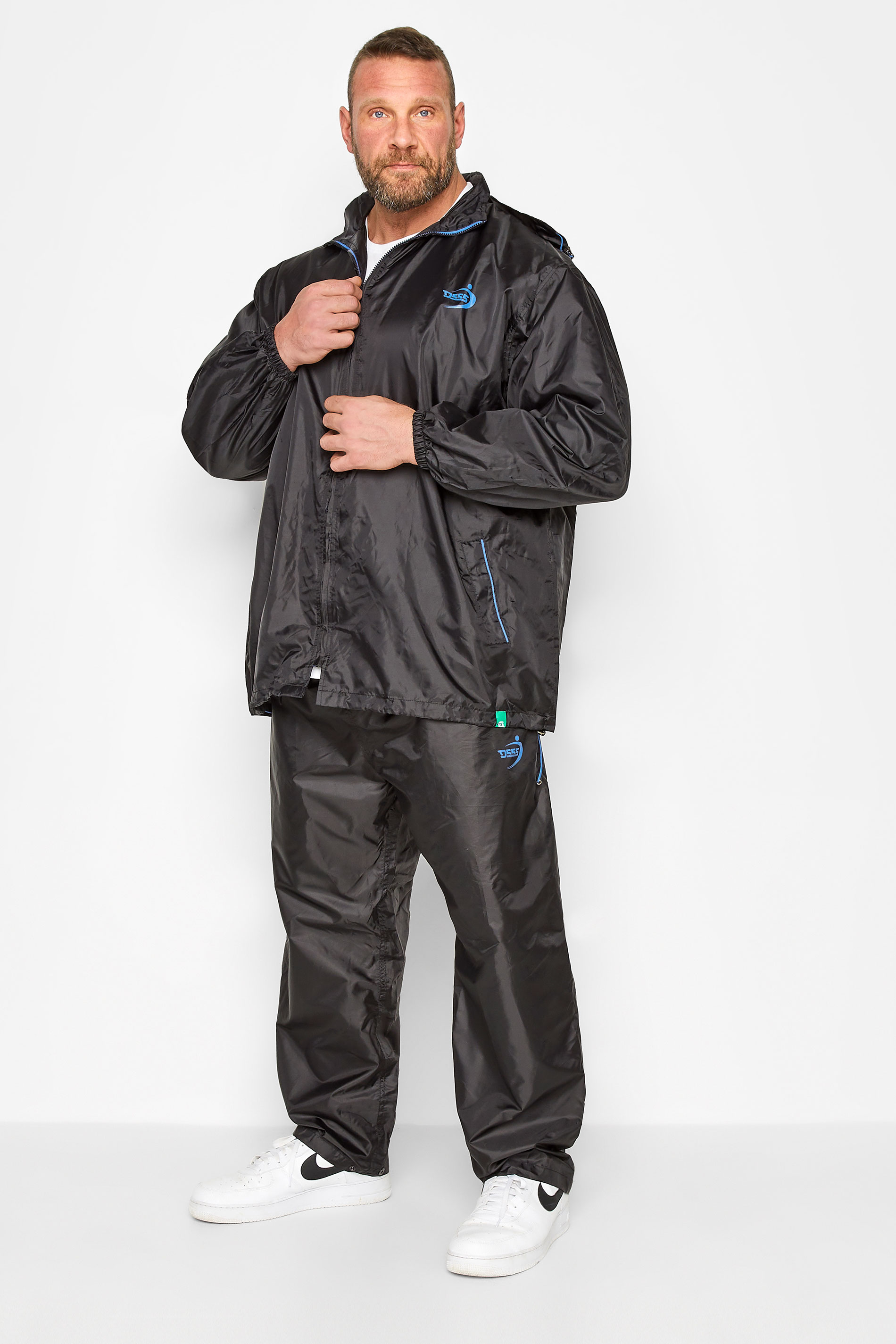 D555 Big & Tall Black Pack Away Waterproof Jacket | BadRhino 2
