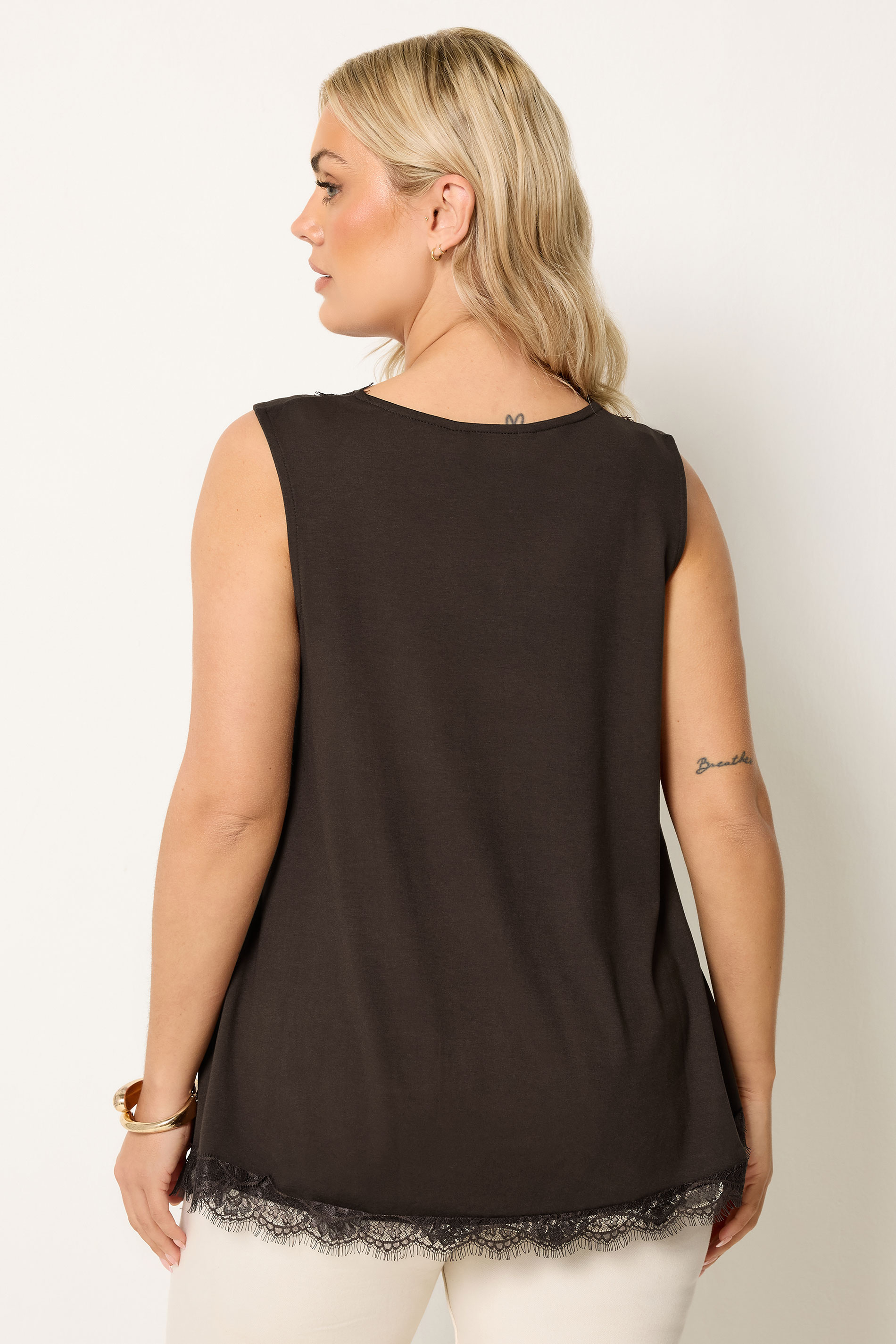 YOURS Plus Size Black Lace Satin Scarf | Yours Clothing 2