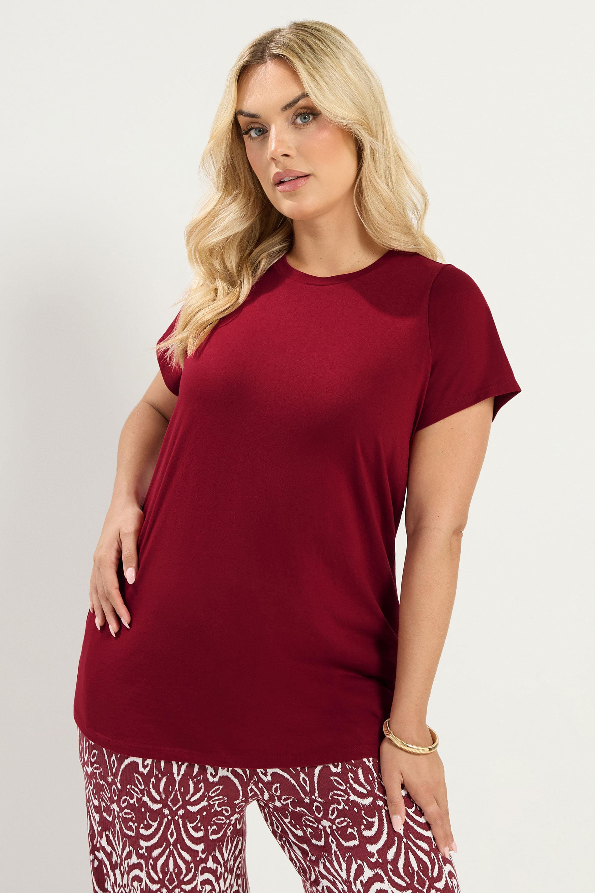 YOURS Plus Size Red Core Basic T-Shirt | Yours Clothing 3