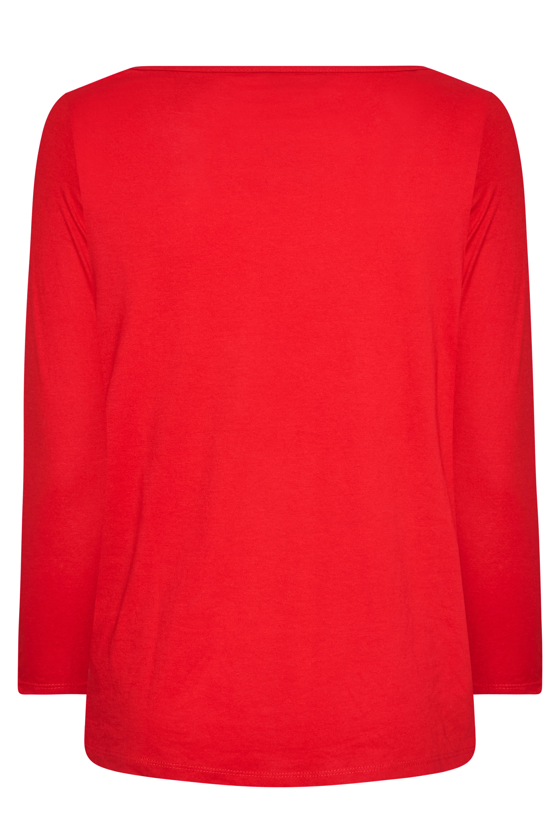 Grande taille  Tops Grande taille  T-Shirts | T-Shirt Rouge Manches Longues en Jersey - AI76561