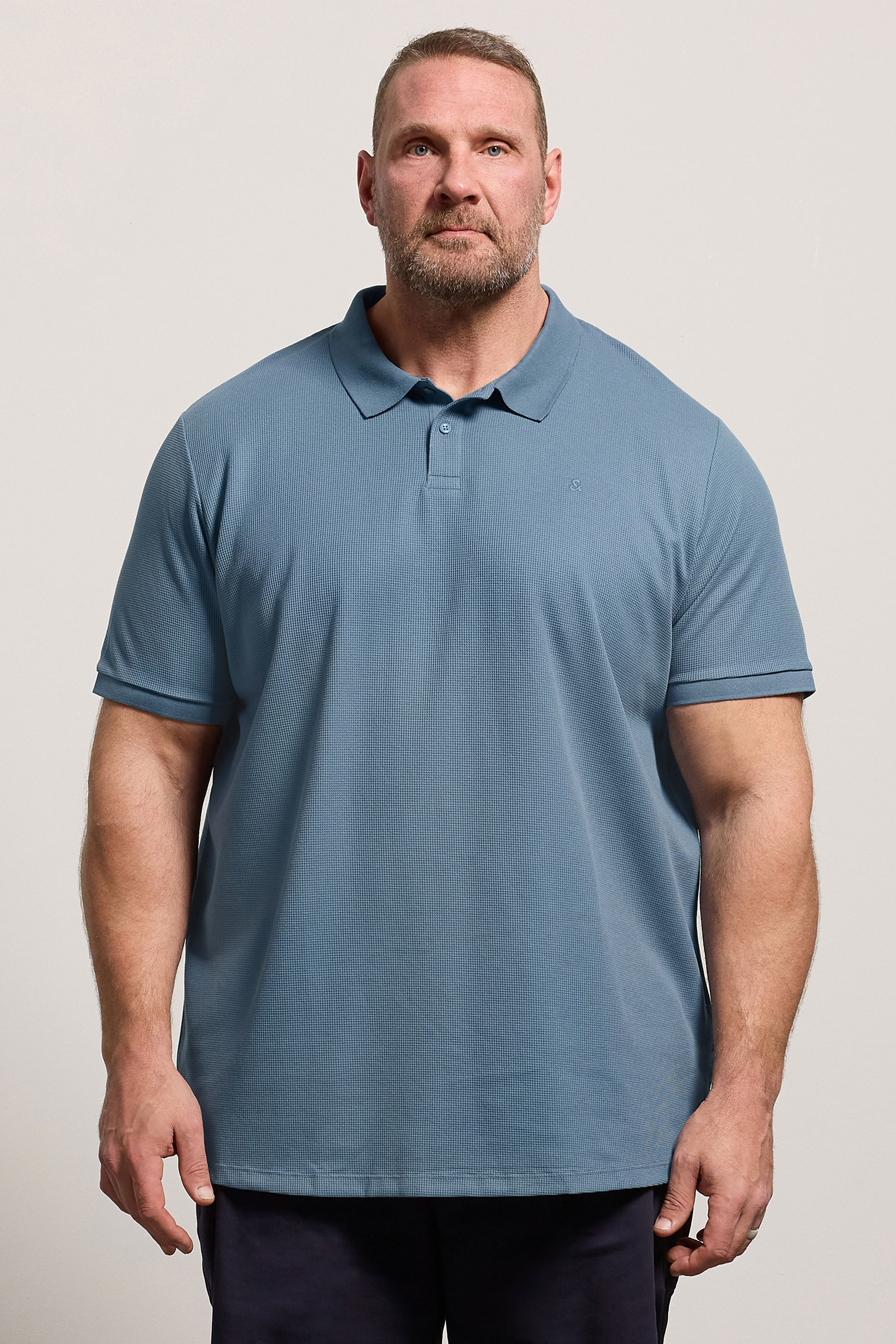 JACK & JONES Big & Tall Blue 'Paulos' Pique Polo Shirt | BadRhino 3