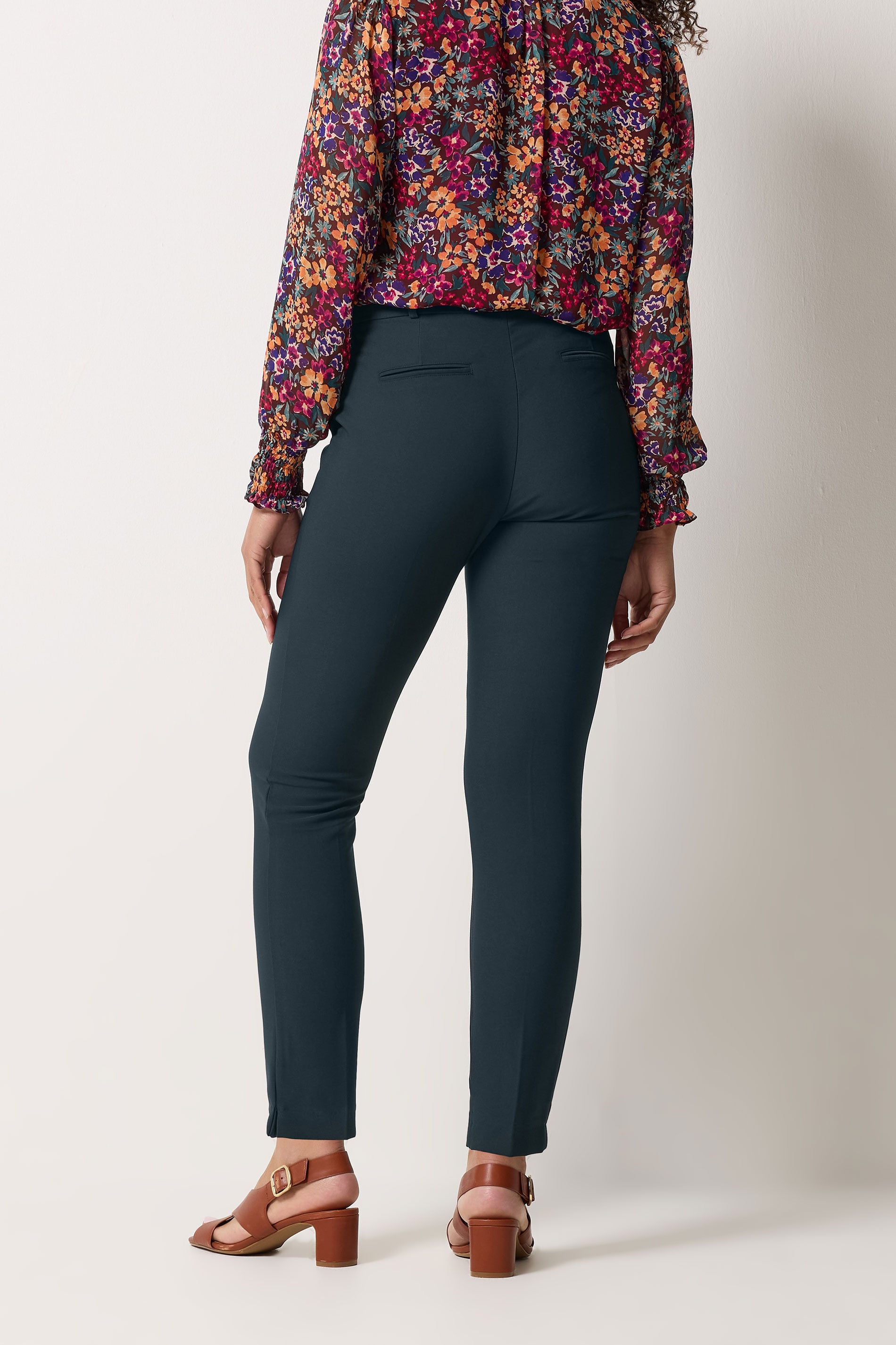 M&Co Navy Blue Pintuck Tailored Trousers | M&Co 2