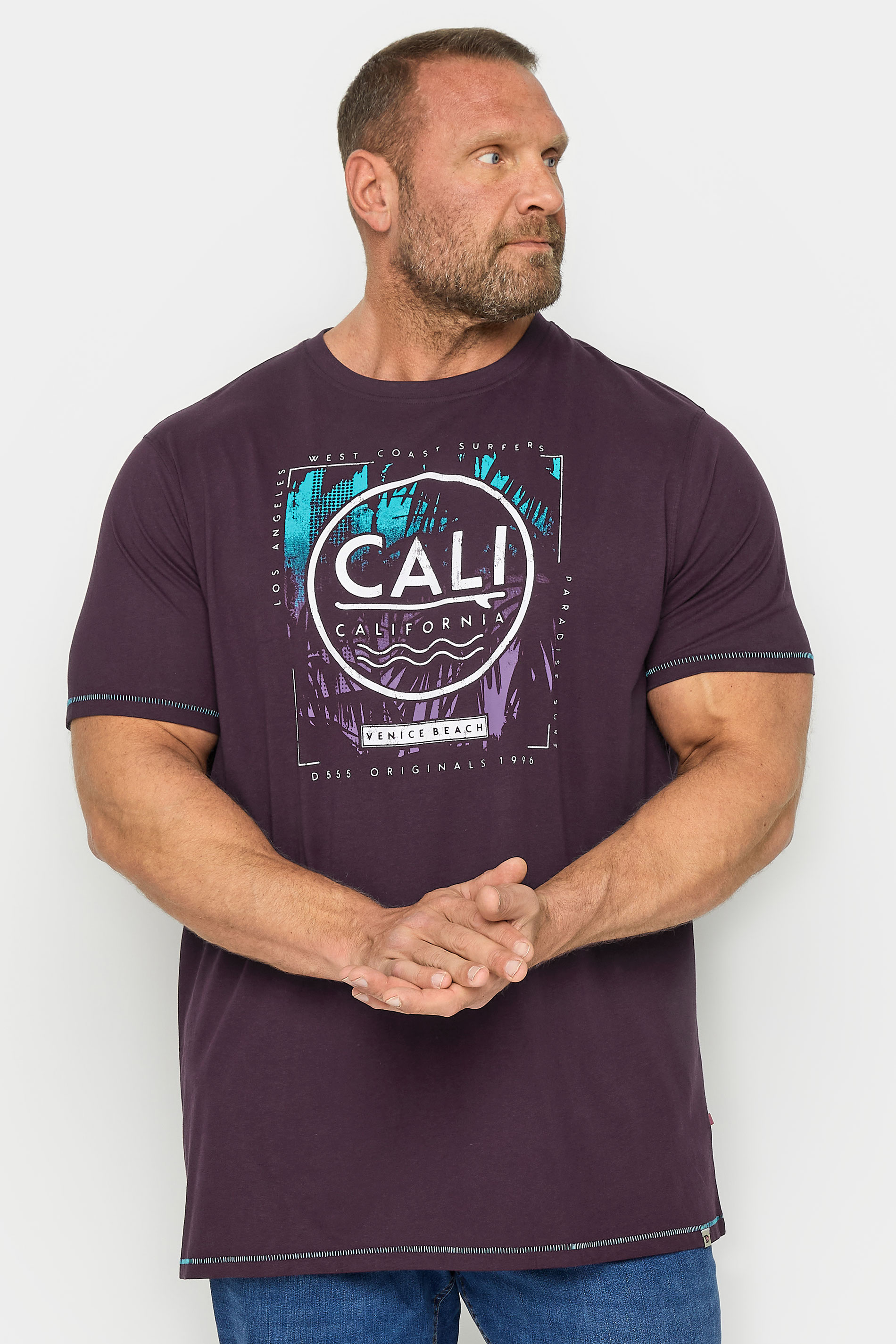 D555 Big & Tall Purple Surf T-Shirt | BadRhino 1