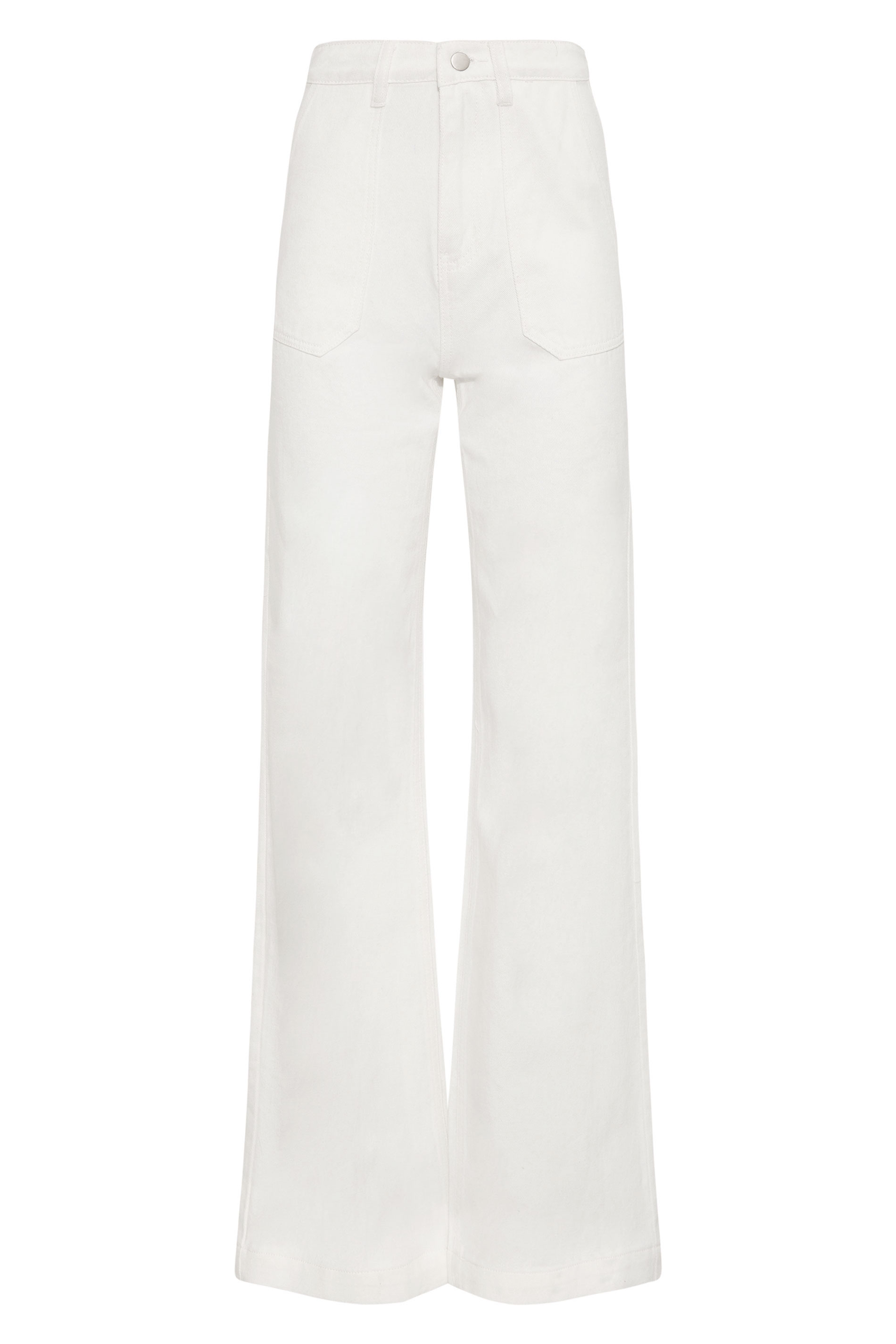 LTS Tall Women's White Cotton Twill Wide Leg Trousers | Long Tall Sally