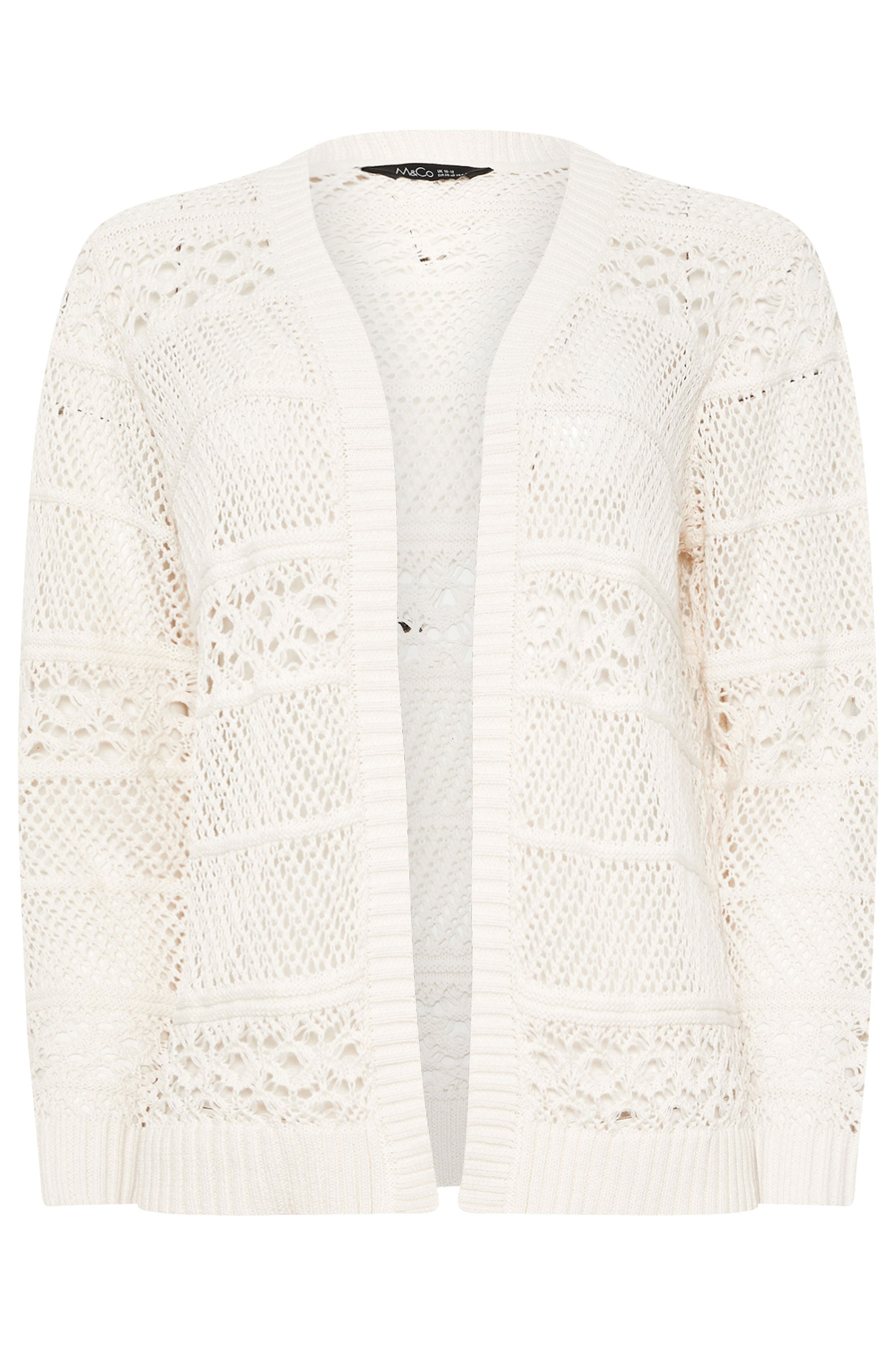 M&Co Cream Open Front Crochet Cardigan | M&Co 6
