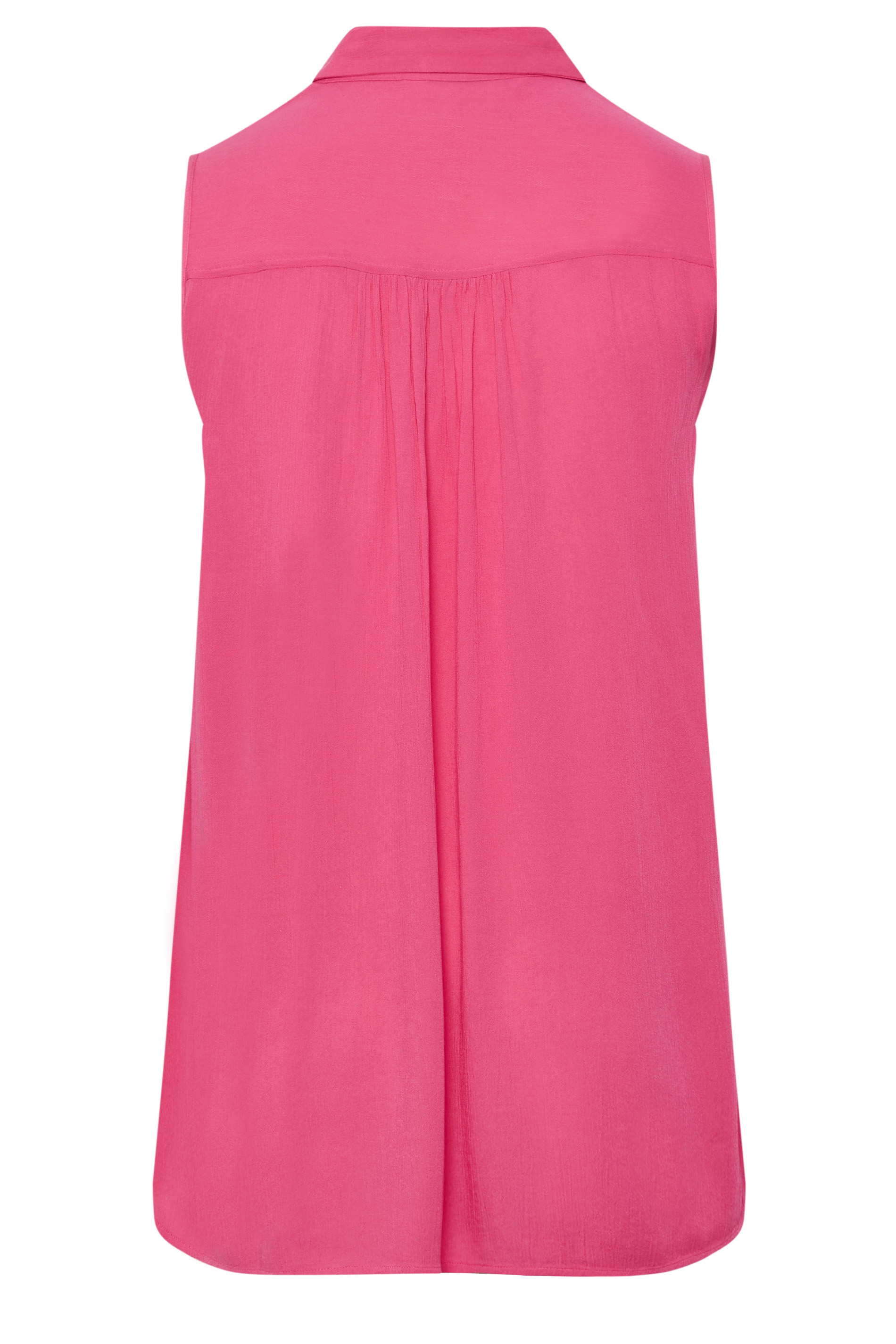 YOURS Plus Size Hot Pink Dipped Hem Sleeveless Blouse | Yours Clothing