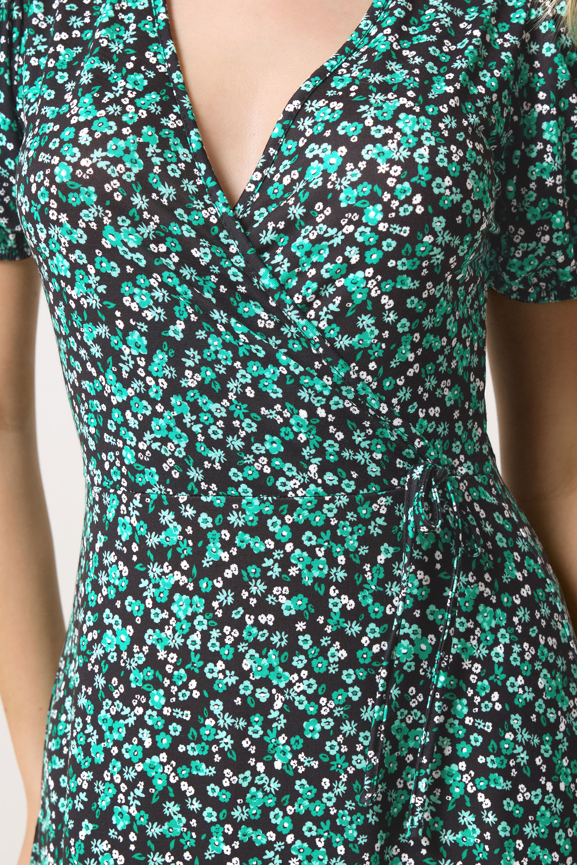 M&Co Cobalt Blue Ditsy Floral Wrap Dress | M&Co 4