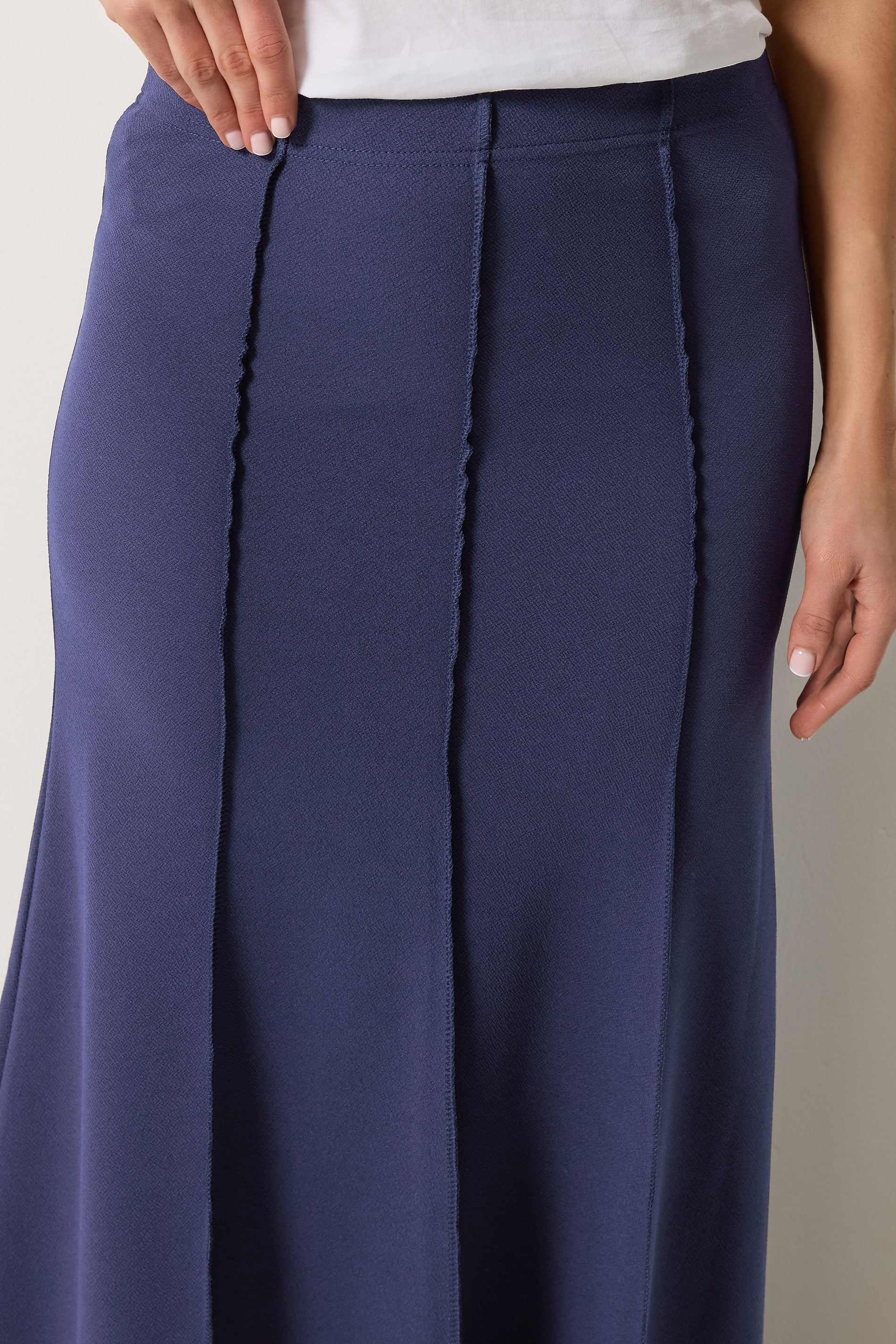 LTS Tall Women's Navy Blue Flare Seam Maxi Skirt | Long Tall Sally 4