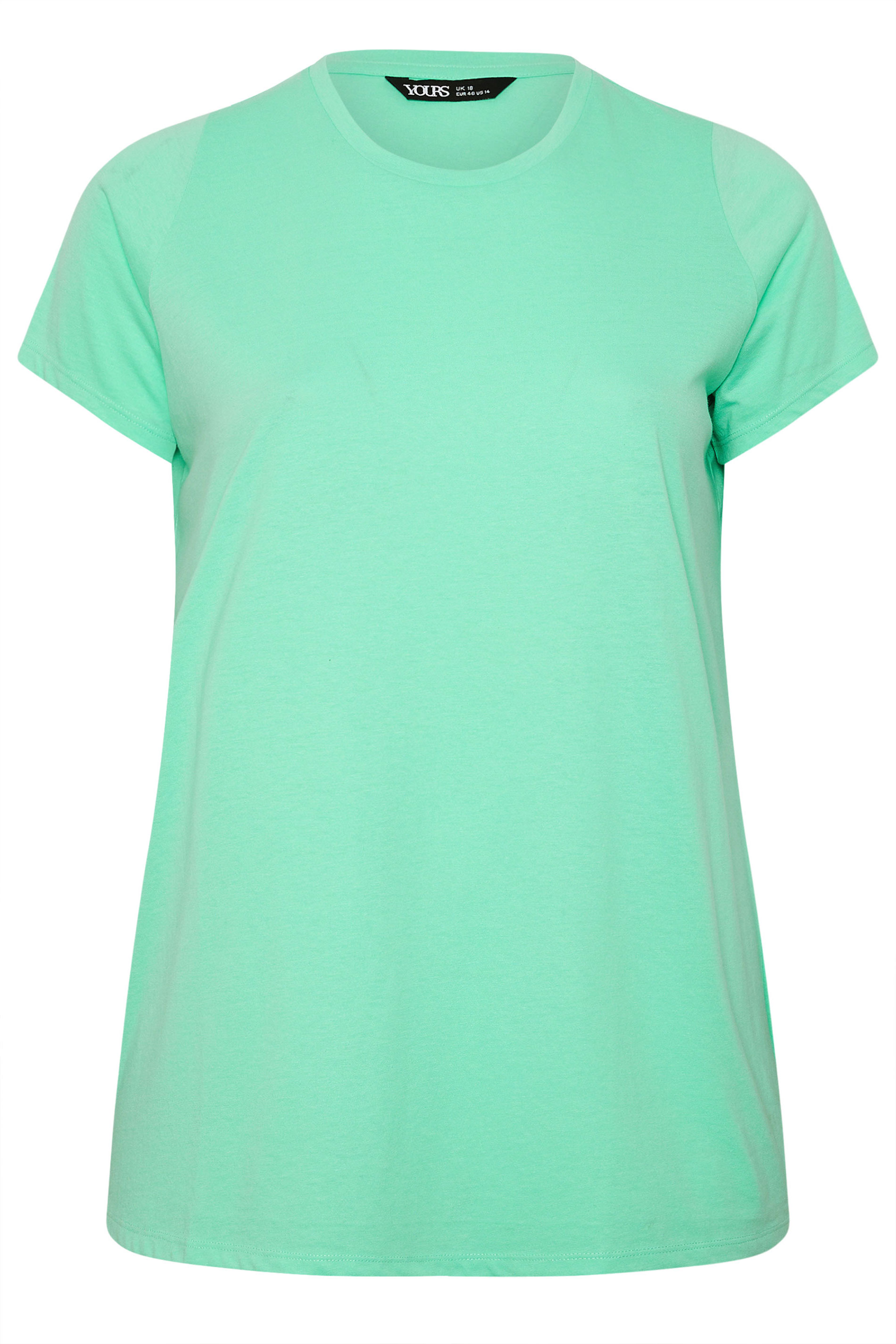 YOURS Plus Size Mint Green Core Basic T-Shirt | Yours Clothing 5
