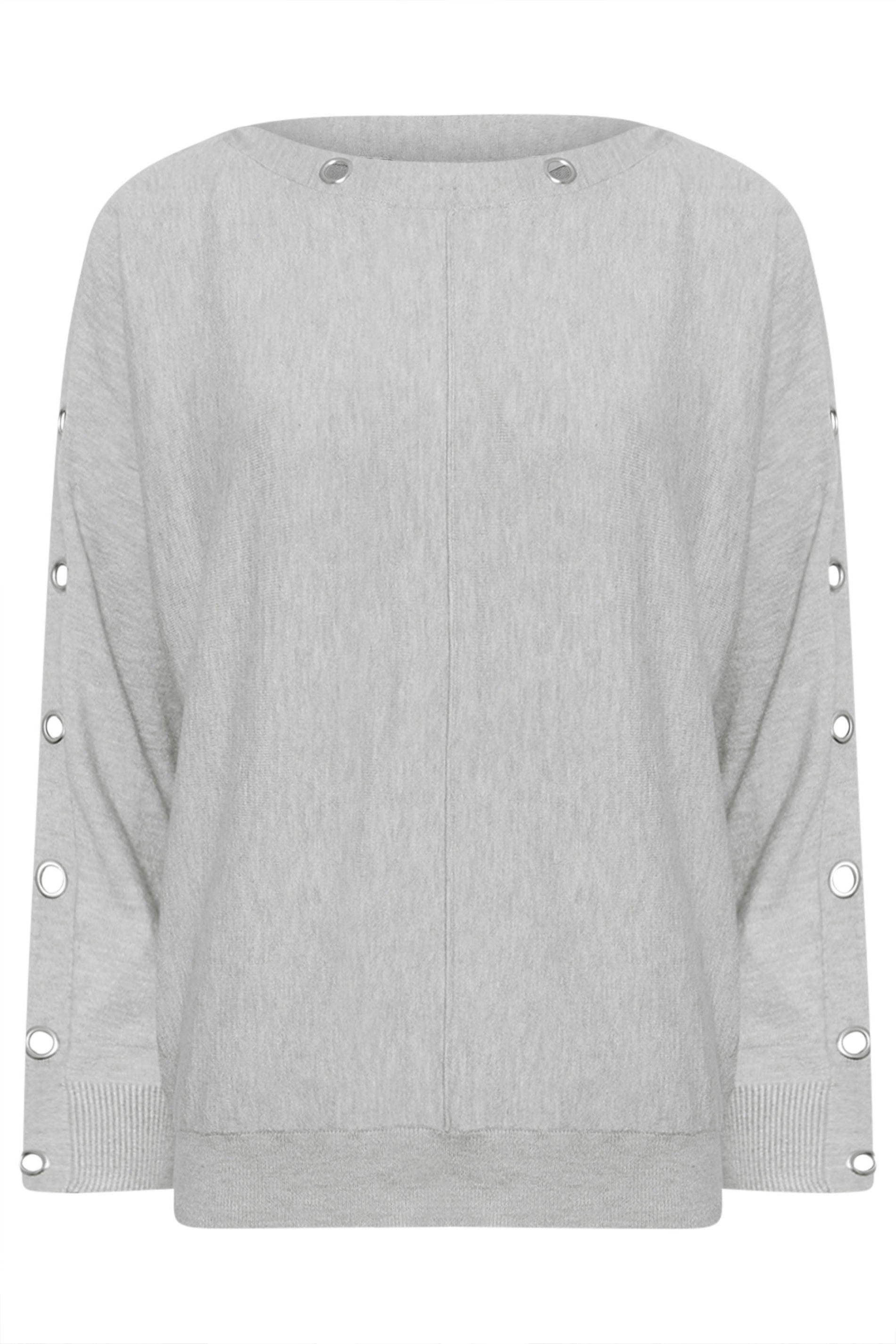M&Co Grey Marl Batwing Eyelet Jumper | M&Co 6