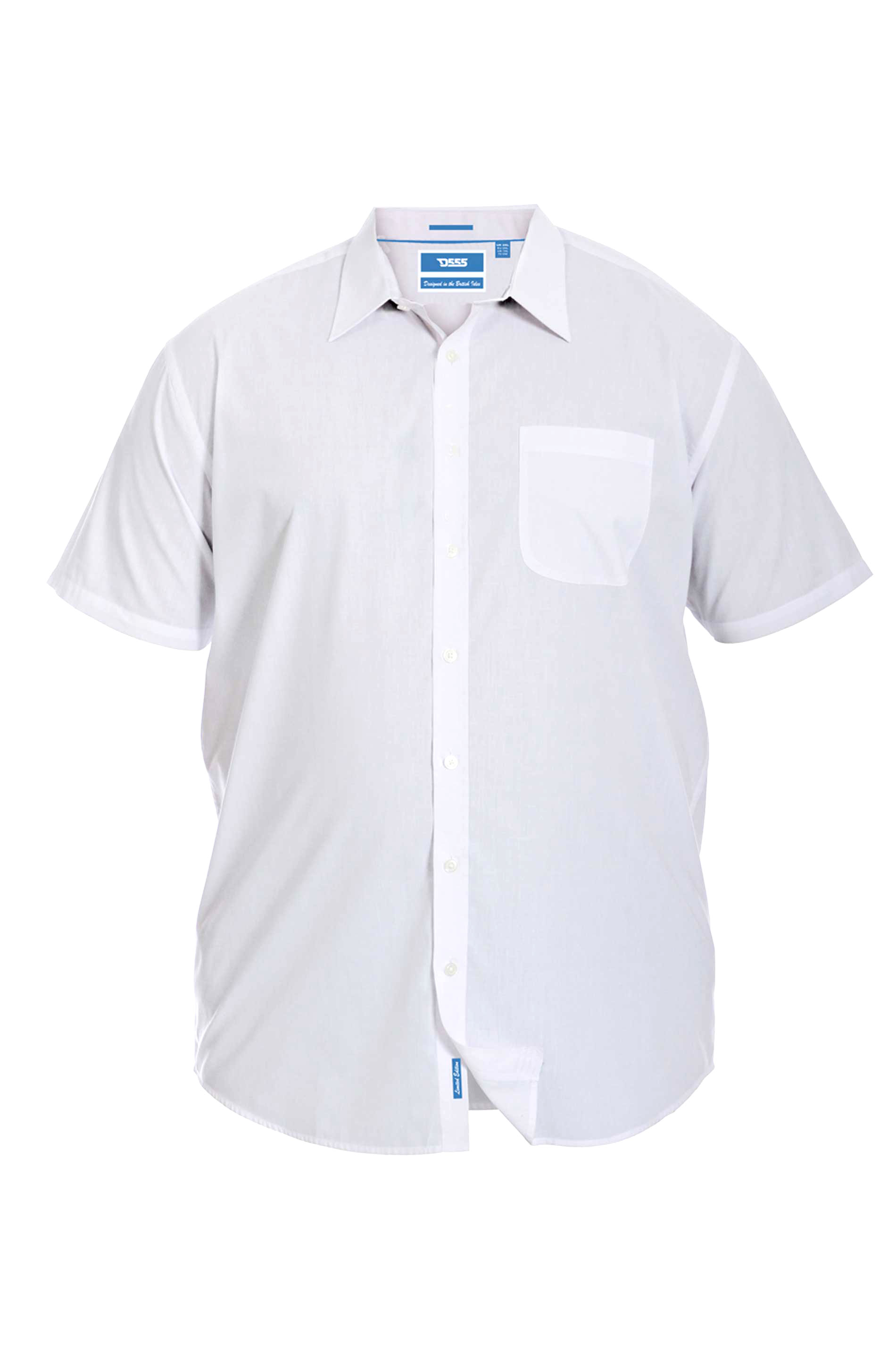 D555 White Basic Short Sleeve Shirt 1