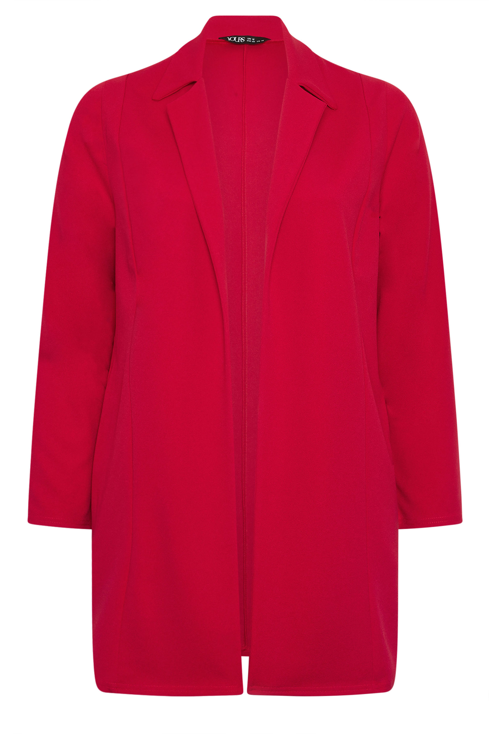 YOURS Curve Plus Size Red Longline Blazer | Yours Clothing 5