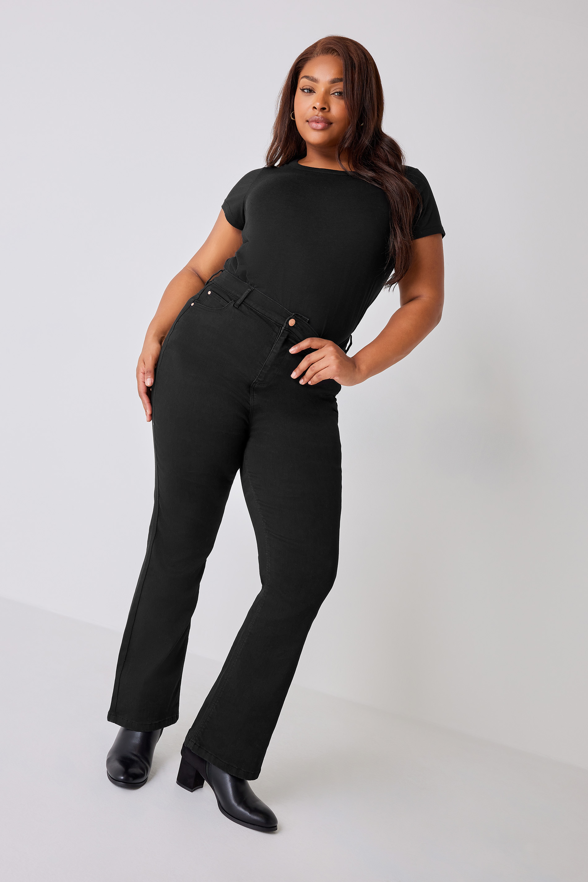 YOURS Plus Size Black Bootcut Stretch ISLA Jeans | Yours Clothing 3