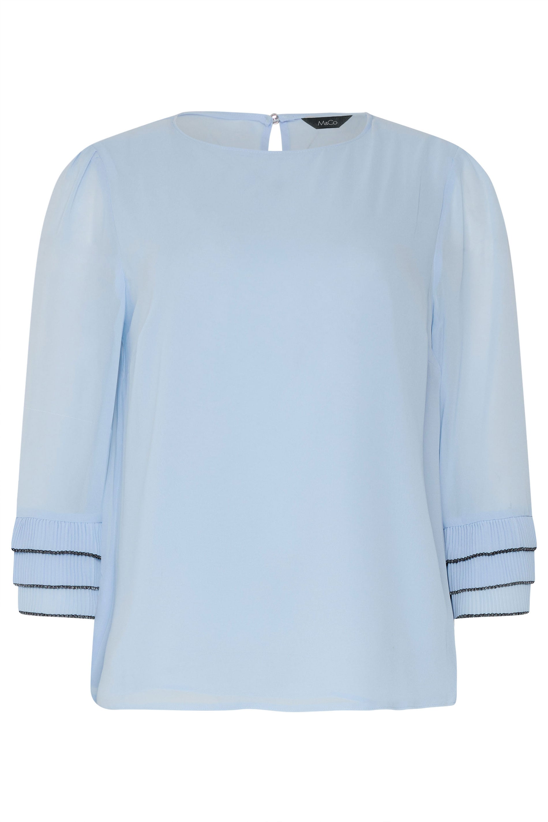 M&Co Blue Frill Sleeve Blouse | M&Co 5