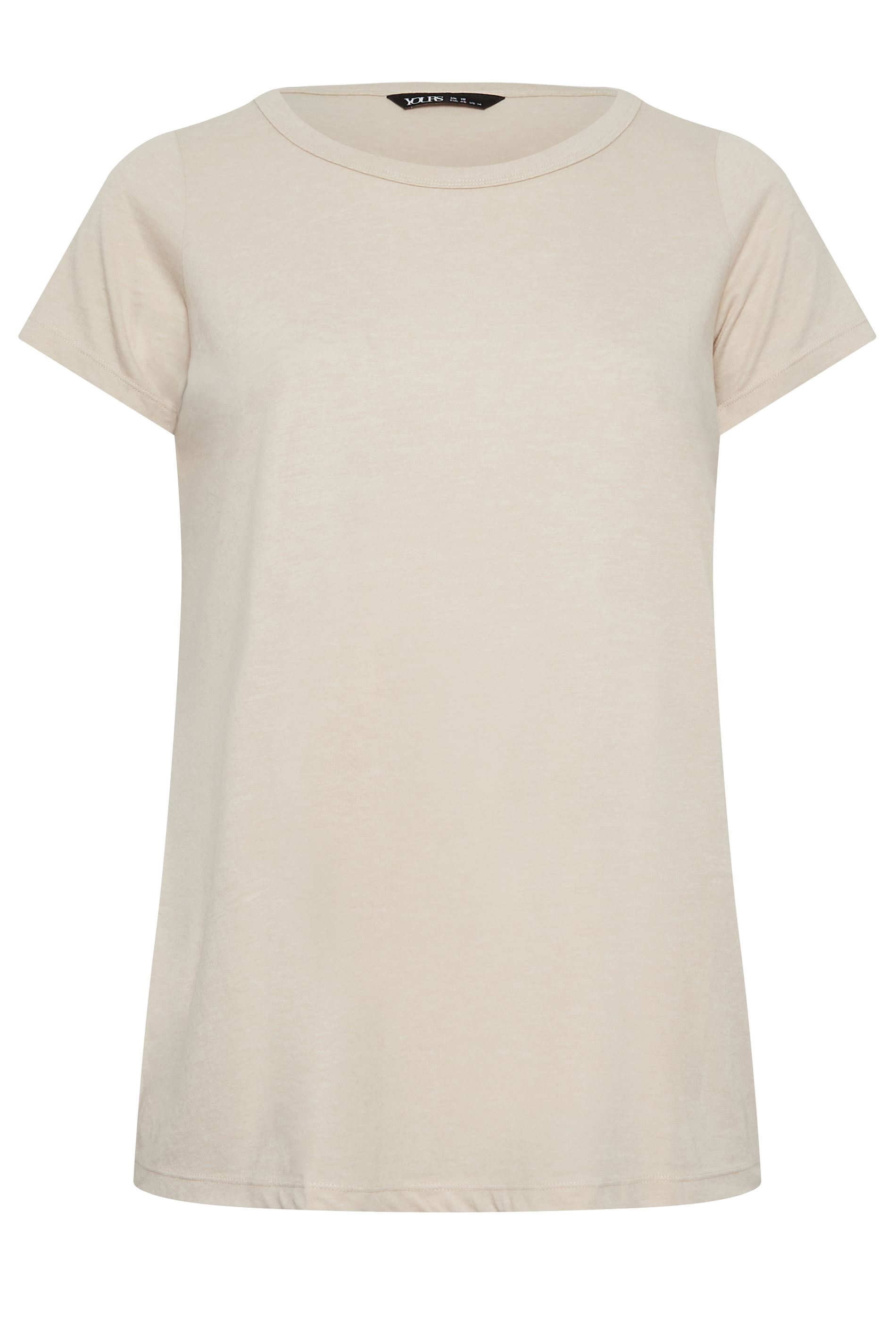 YOURS Curve Plus Size Beige Brown Essential T-Shirt