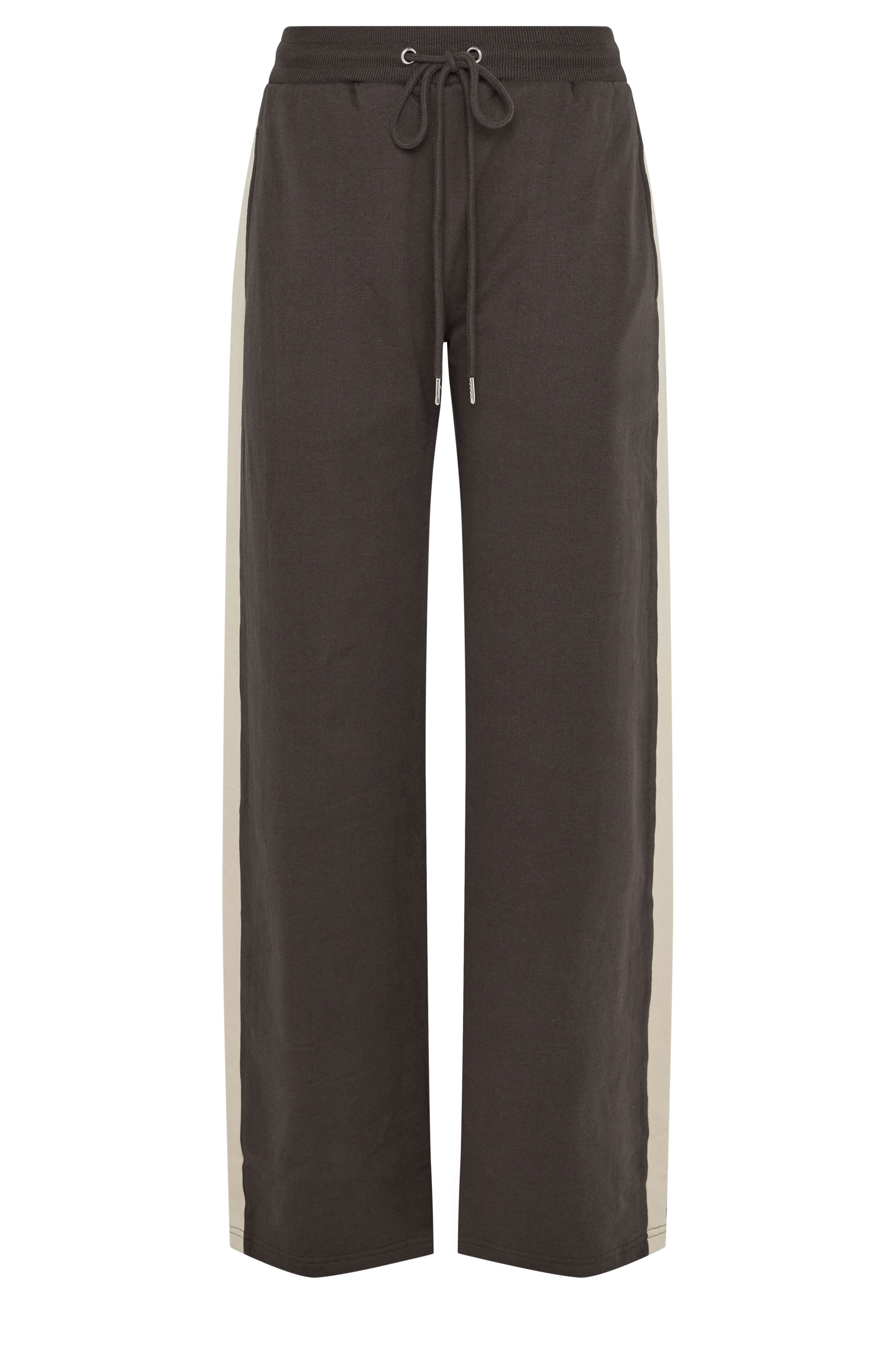 LTS Tall Women's Chocolate Brown Side Stripe Wide Leg Joggers | Long Tall Sally 1