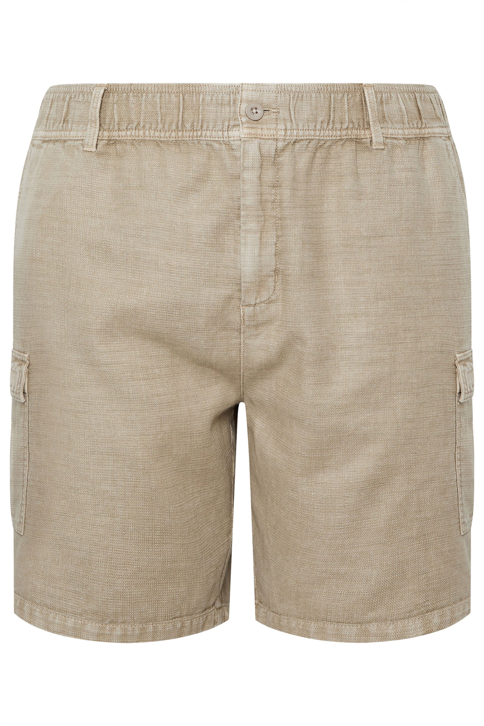 BadRhino Big & Tall Stone Brown Washed Slub Cotton Cargo Shorts | BadRhino 6