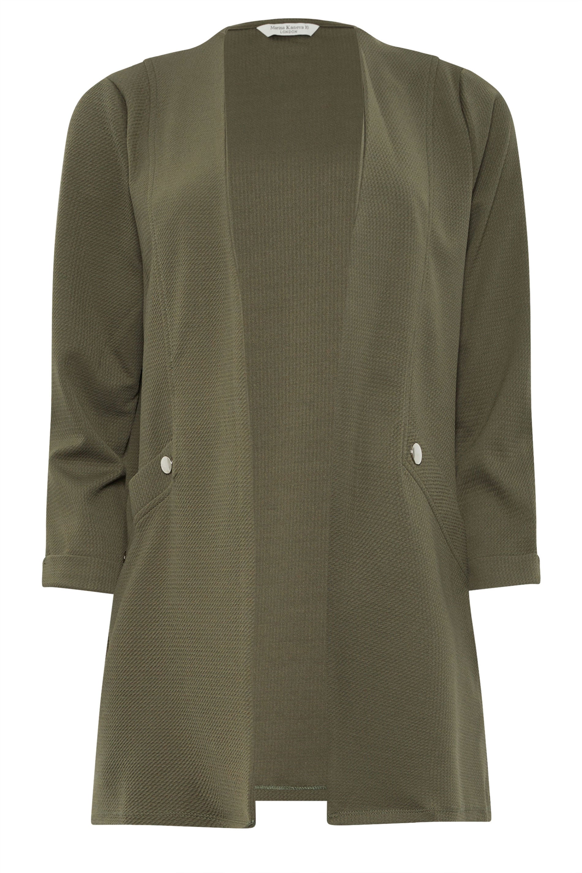 M&Co Khaki Green Textured Jersey Jacket | M&Co 5