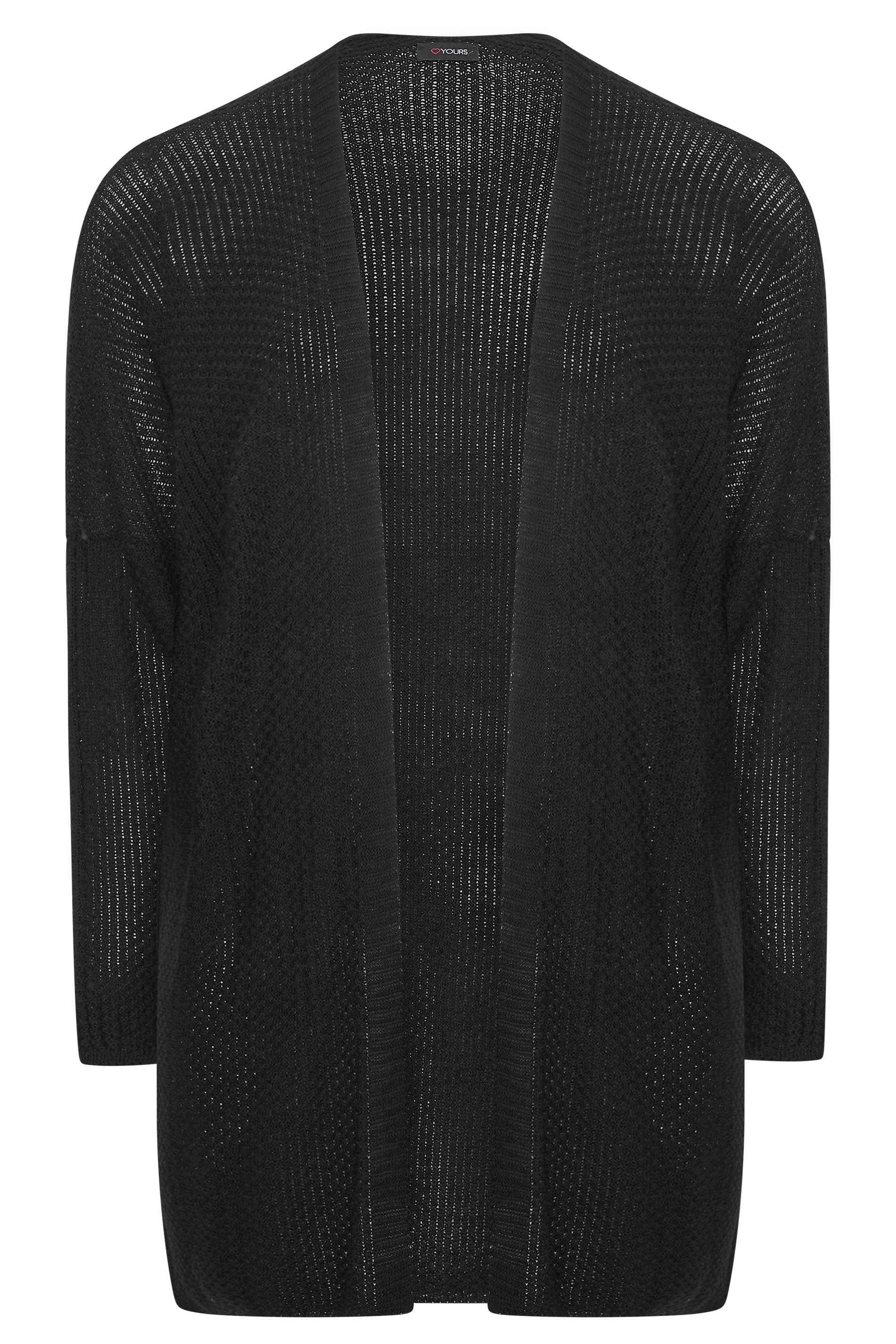 Plus Size Black Clothing Ribbed Cardigan | Yours