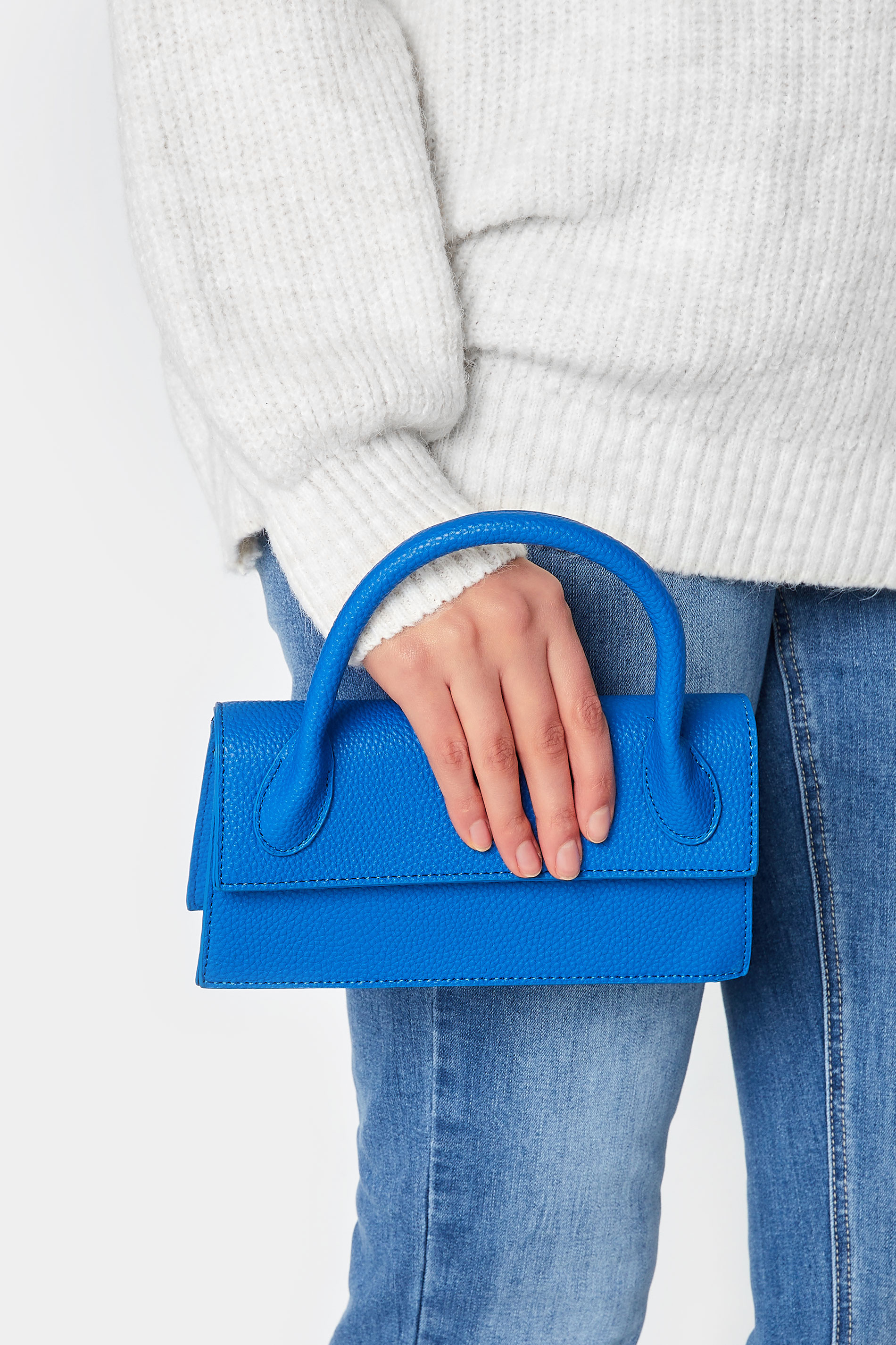 Cobalt Blue Top Handle Crossbody Bag | Yours Clothing  2