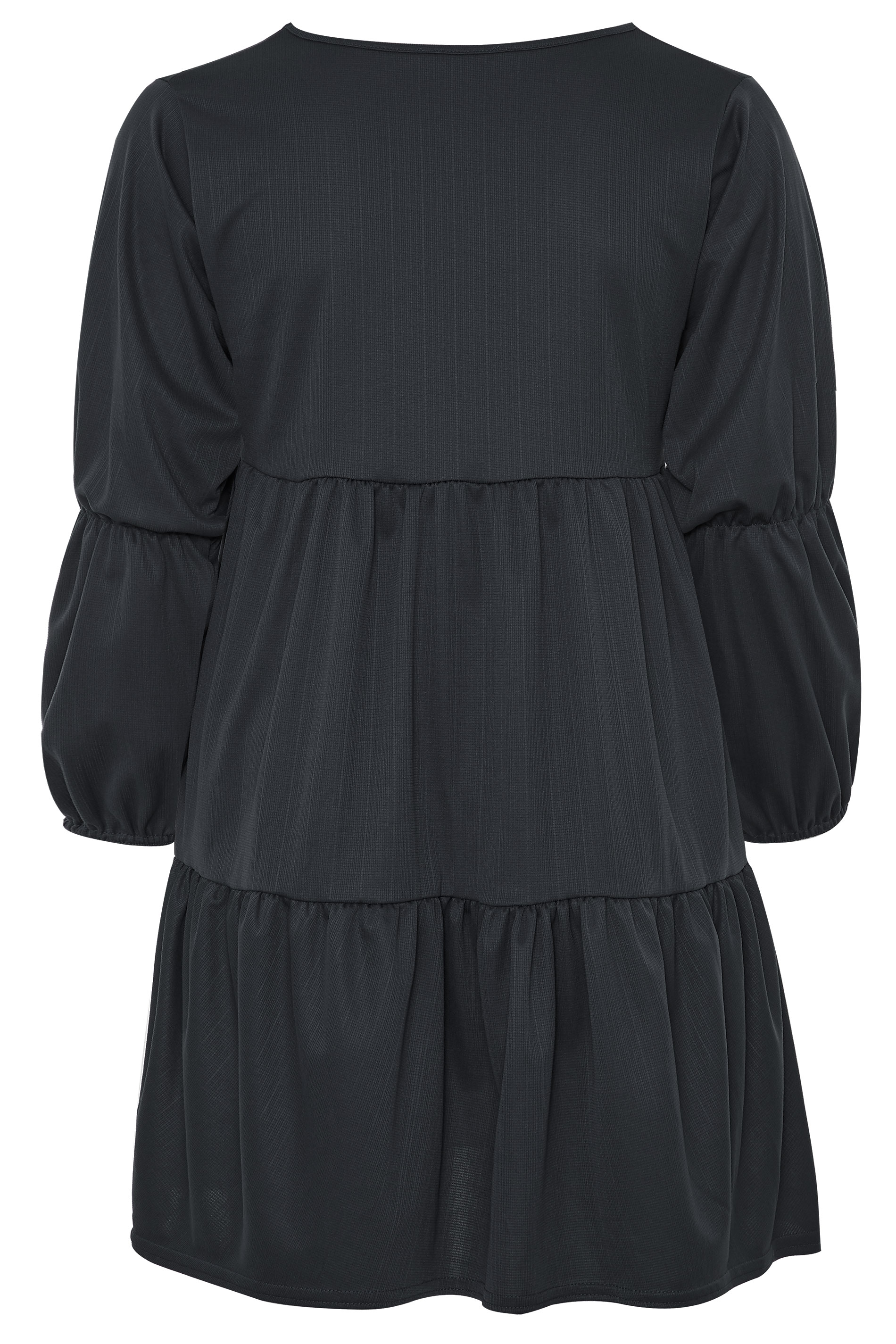 Limited Collection Black Tiered Smock Long Sleeve Dress Yours Clothing