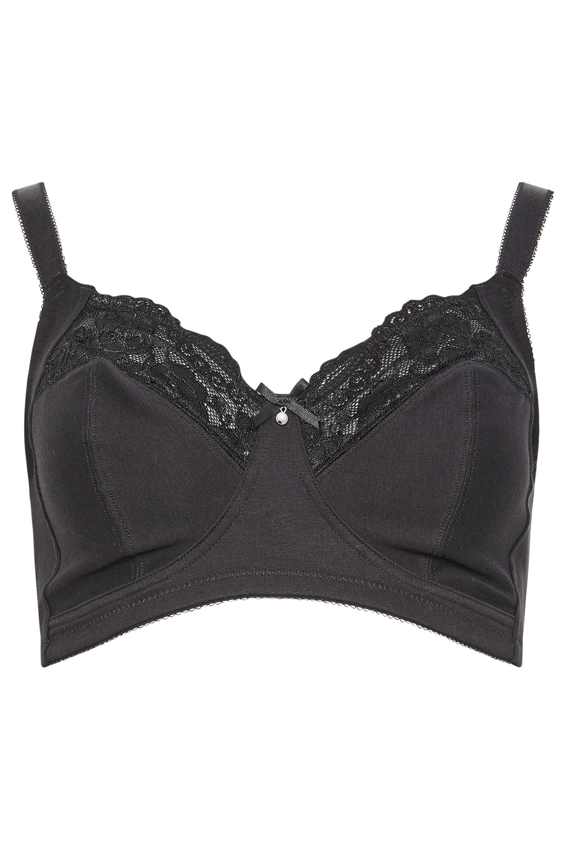 M&Co Black Lace Trim Non Wired Bra | M&Co  6