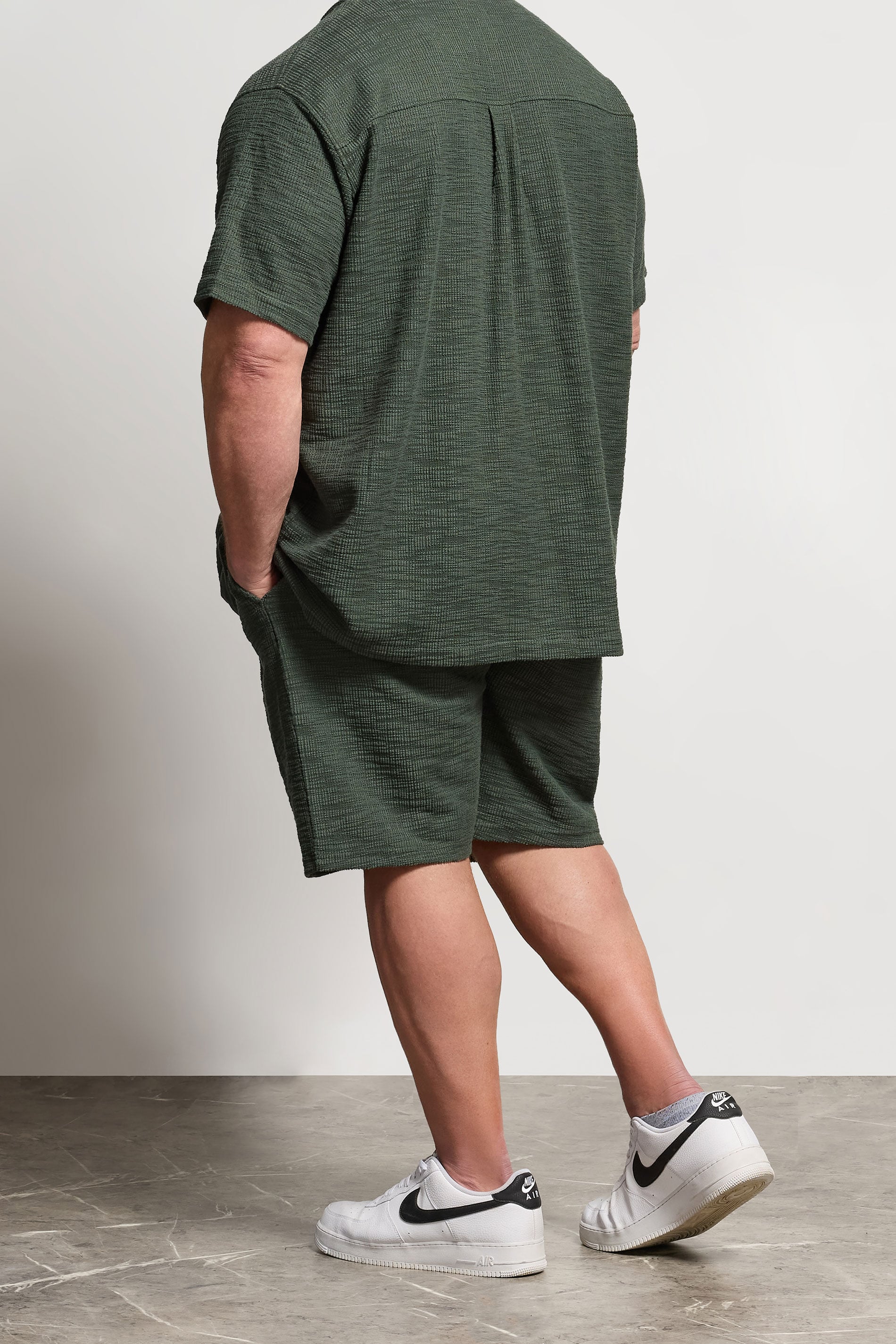 BadRhino Big & Tall Green Textured Shorts | BadRhino 4