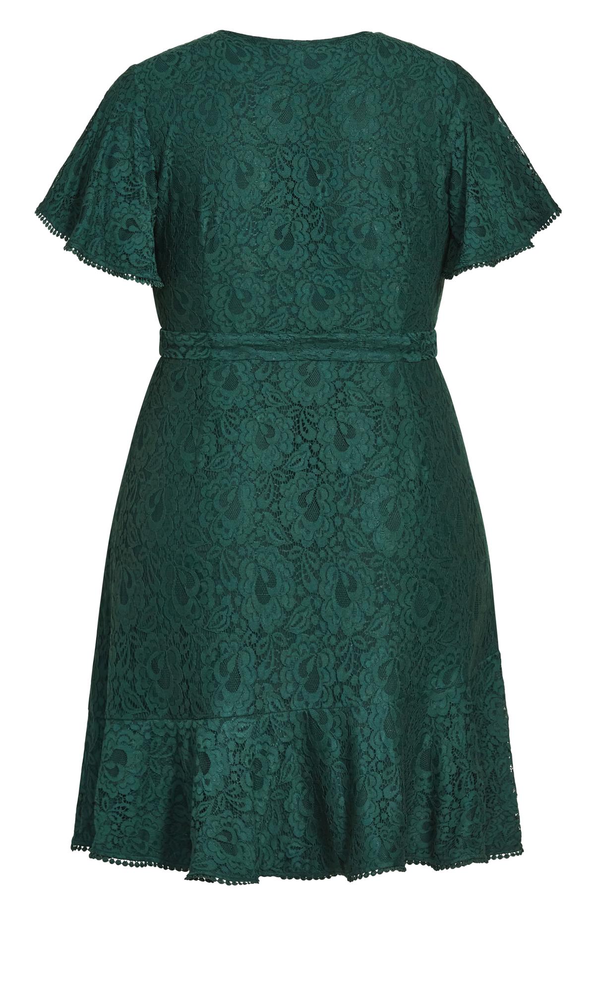 Evans Green Lace Wrap Dress 3