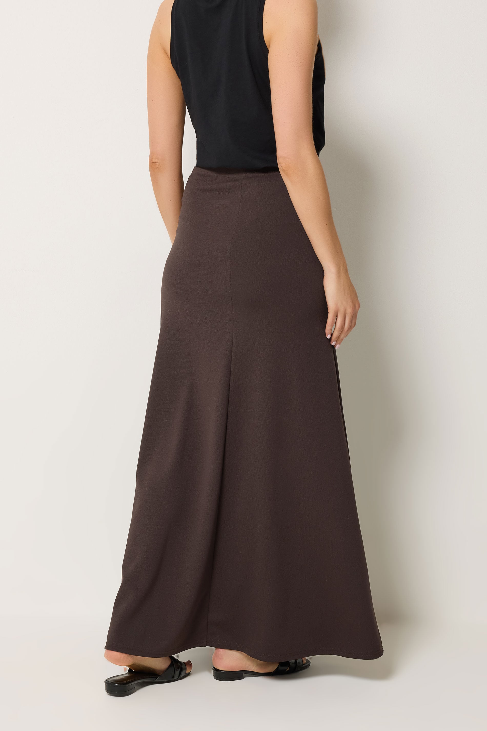 LTS Tall Women's Chocolate Brown Flare Seam Maxi Skirt | Long Tall Sally 2