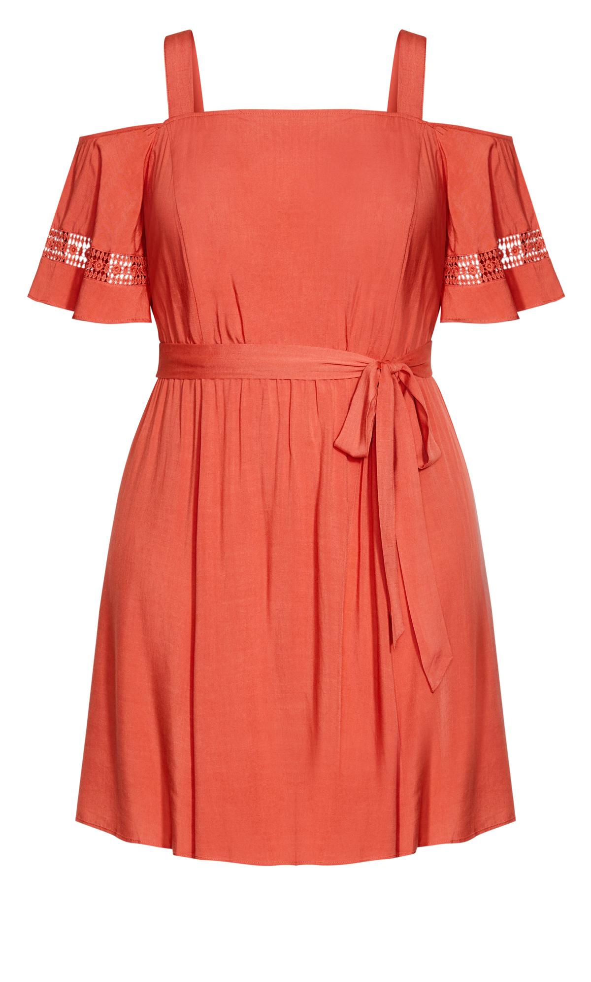 Evans Orange Trim Shoulder Dress 3