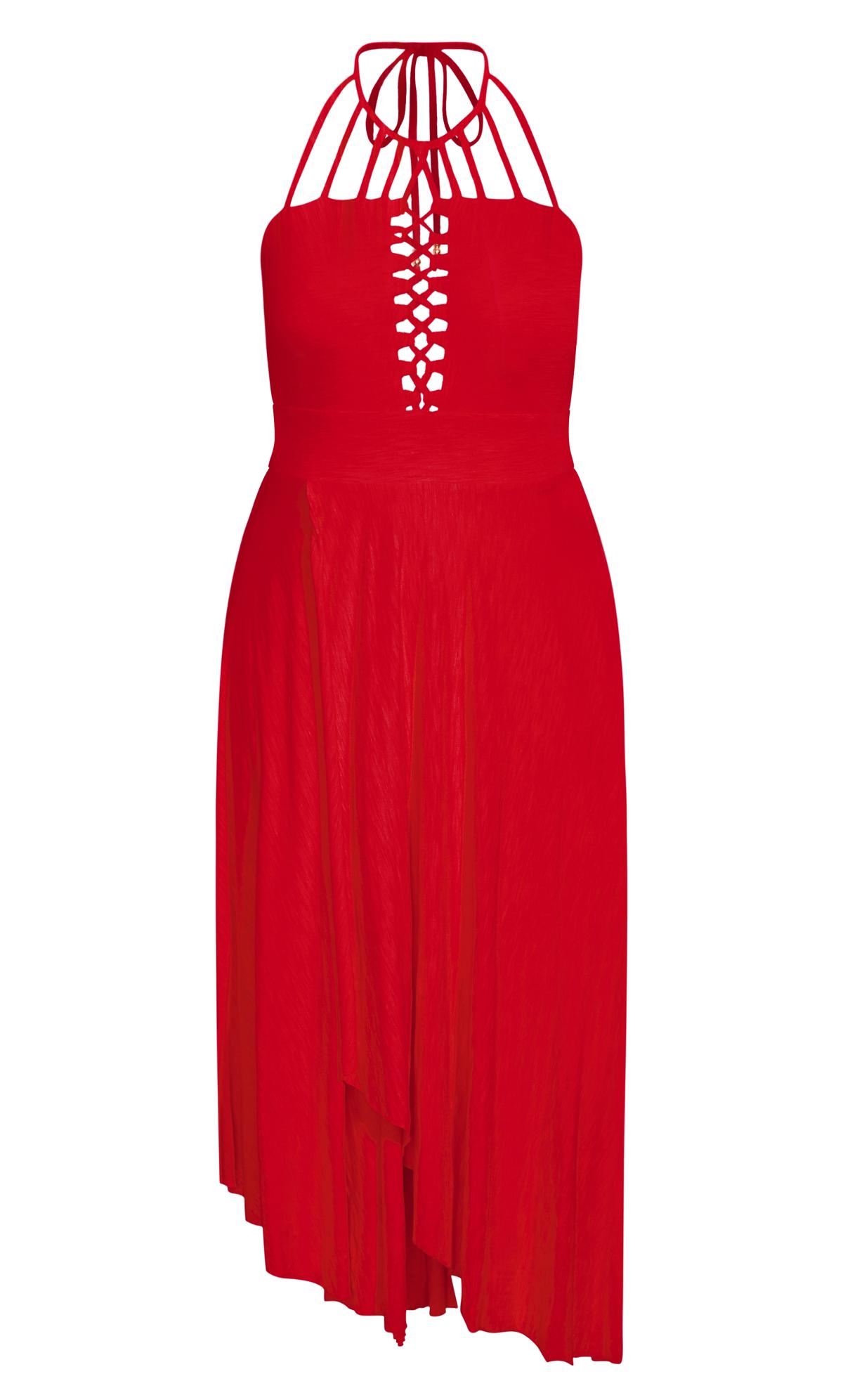 Evans Red Plait Detail Maxi Dress 3