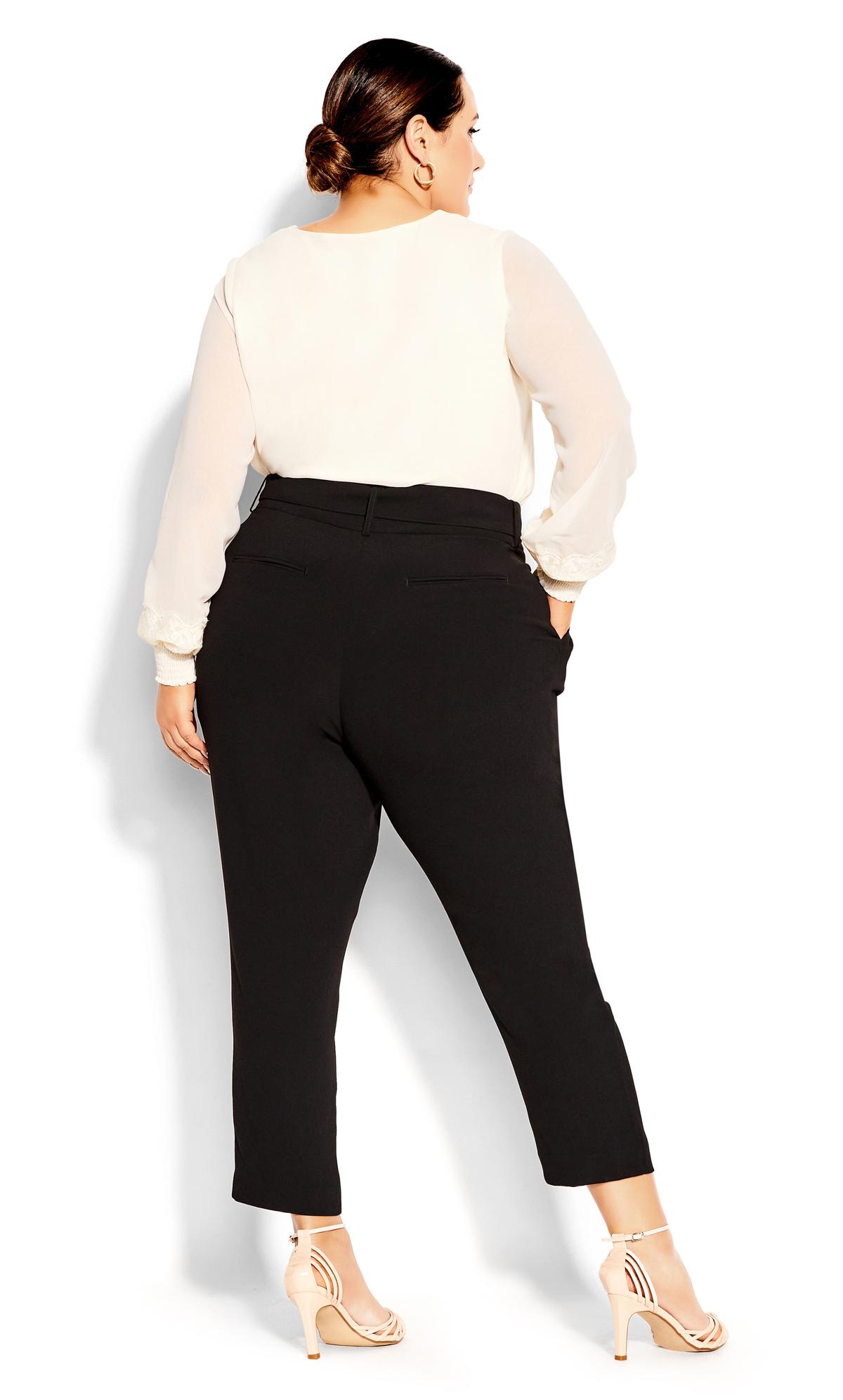Evans Black High Waisted Belted Trousers 3