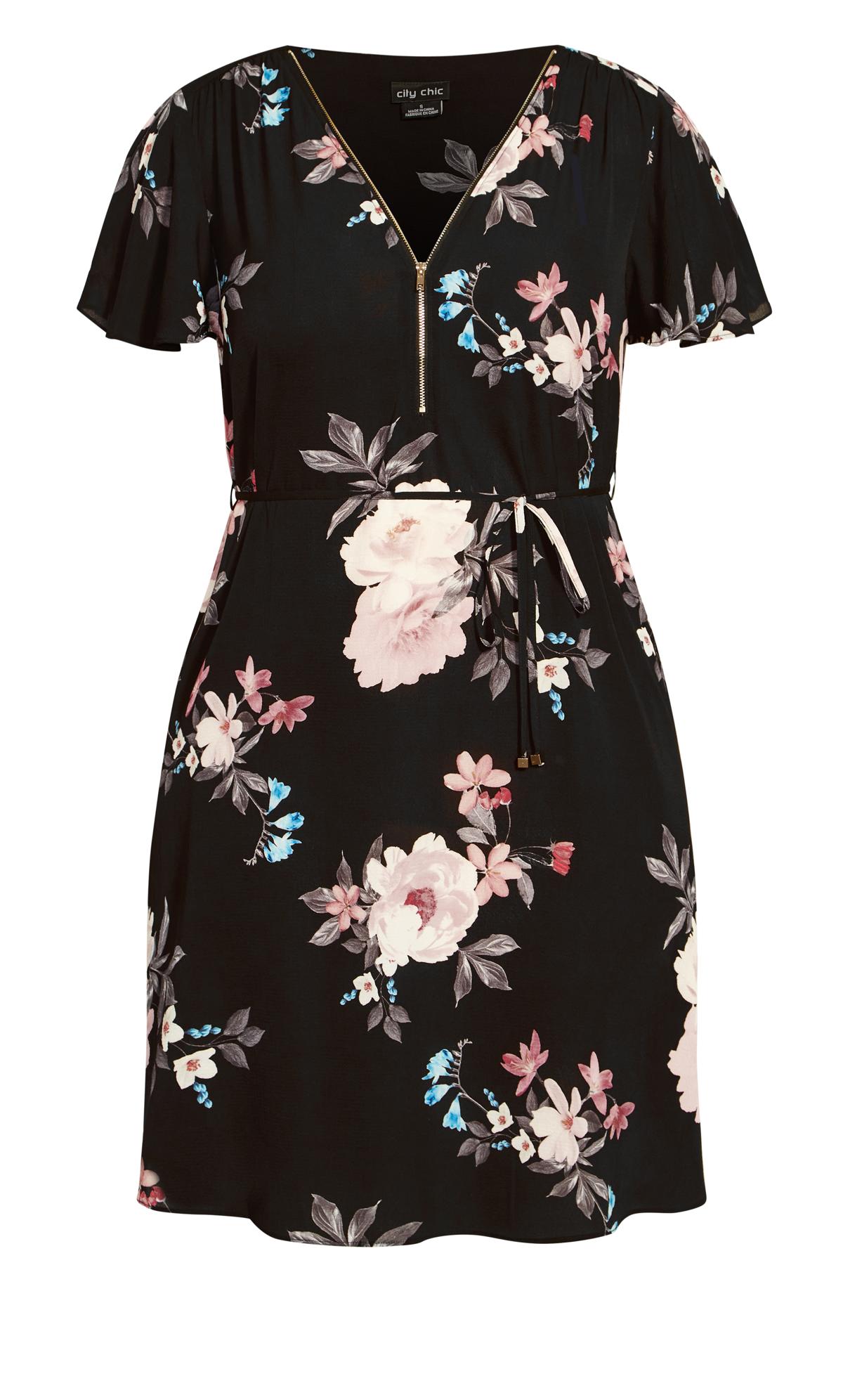Evans Black Floral Print Midi Dress 3