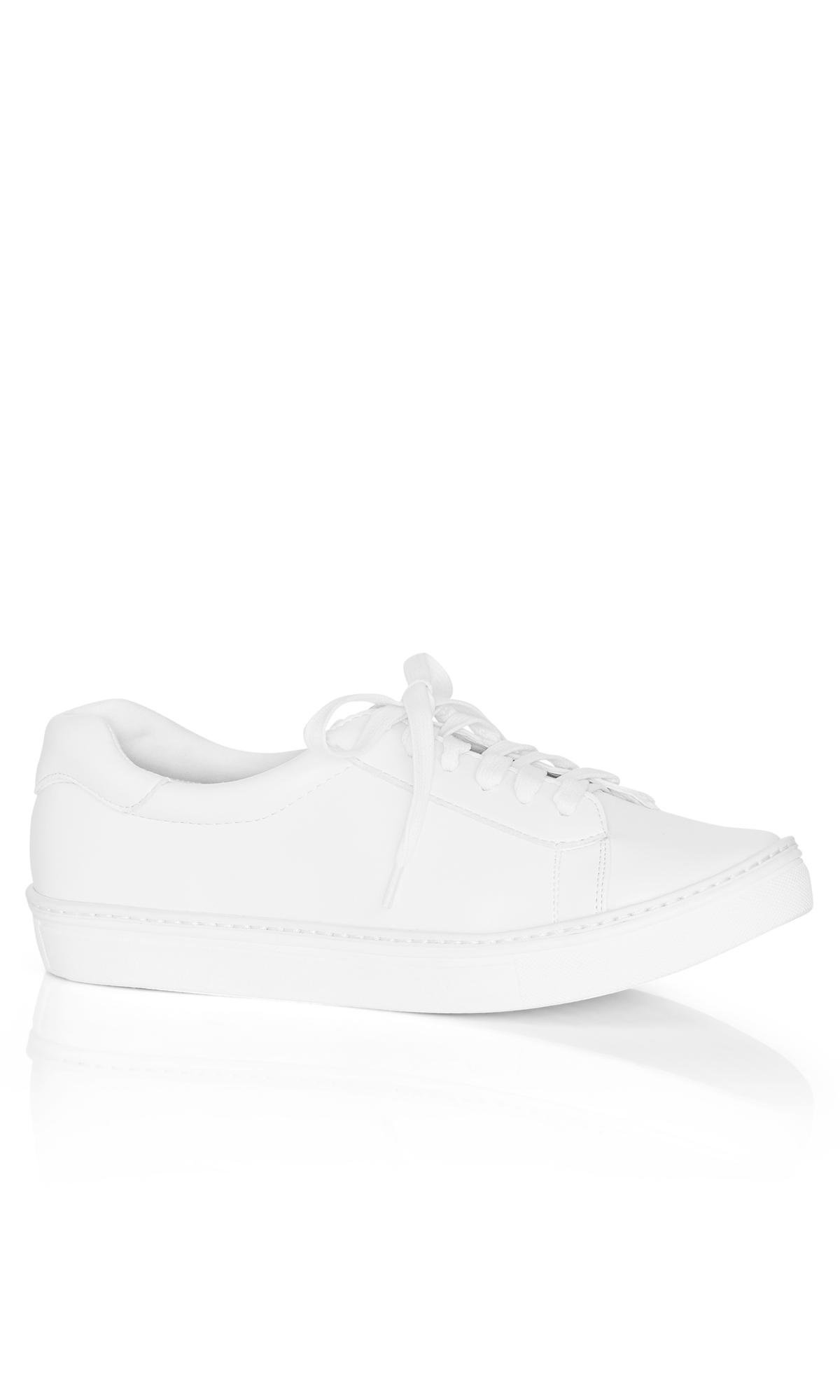 Evans White WIDE FIT Carrie Sneaker 1