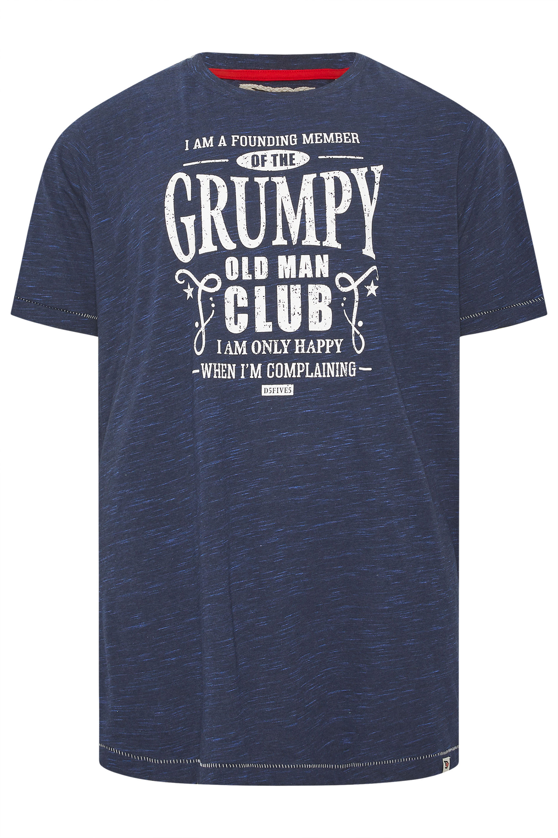 D555 Big & Tall Navy Blue 'Grumpy Man' Graphic T-Shirt | BadRhino 2