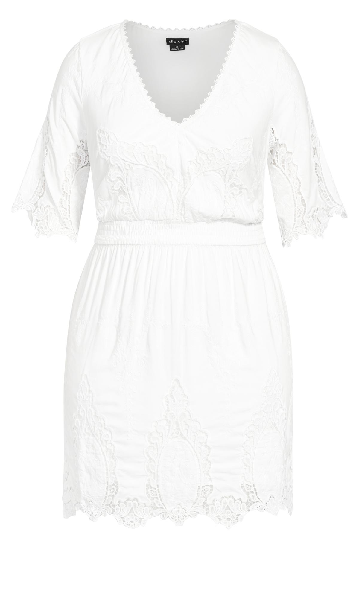 White Mini Crochet Dress 3
