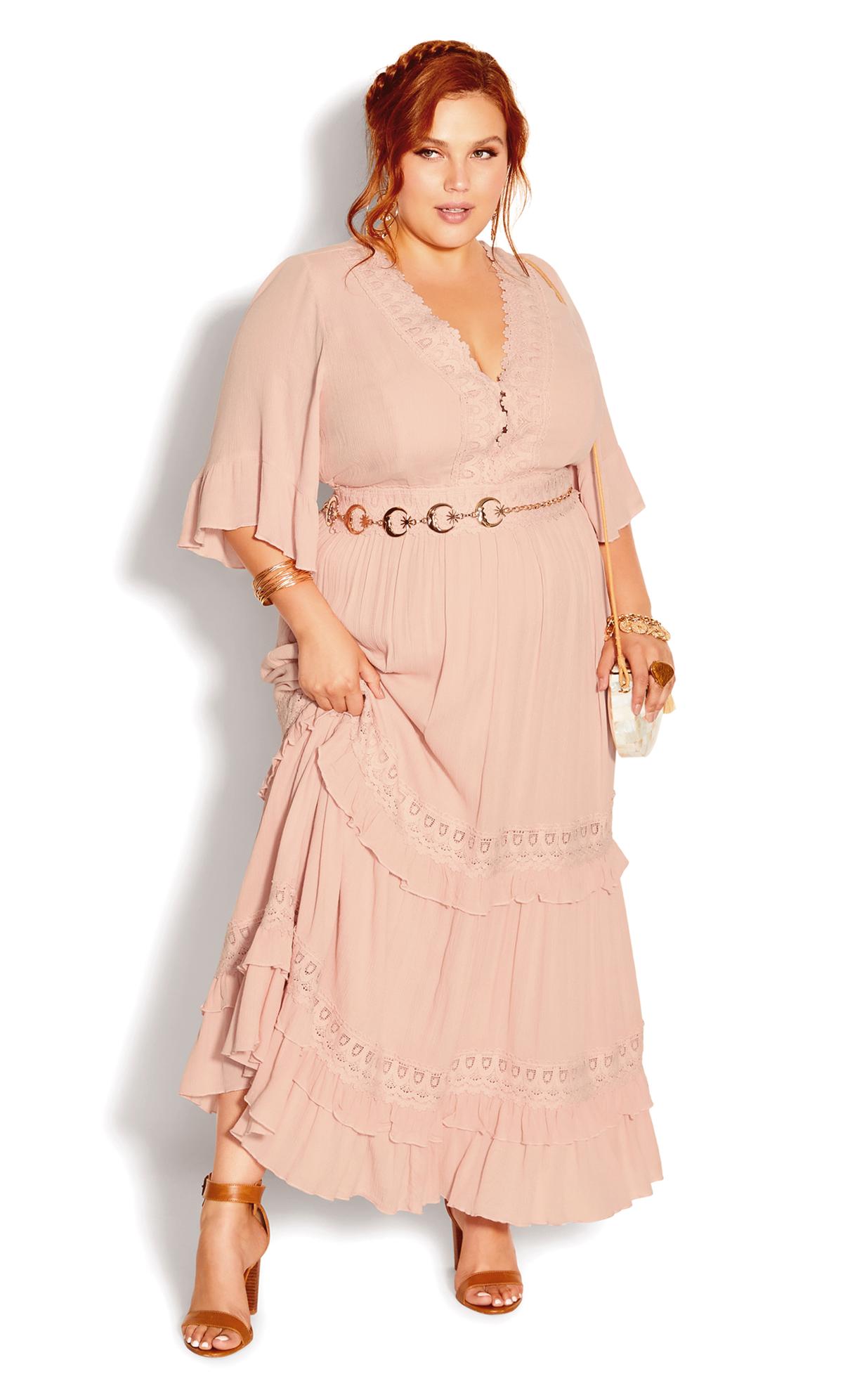 Evans Blush Pink Tiered Maxi Dress 2