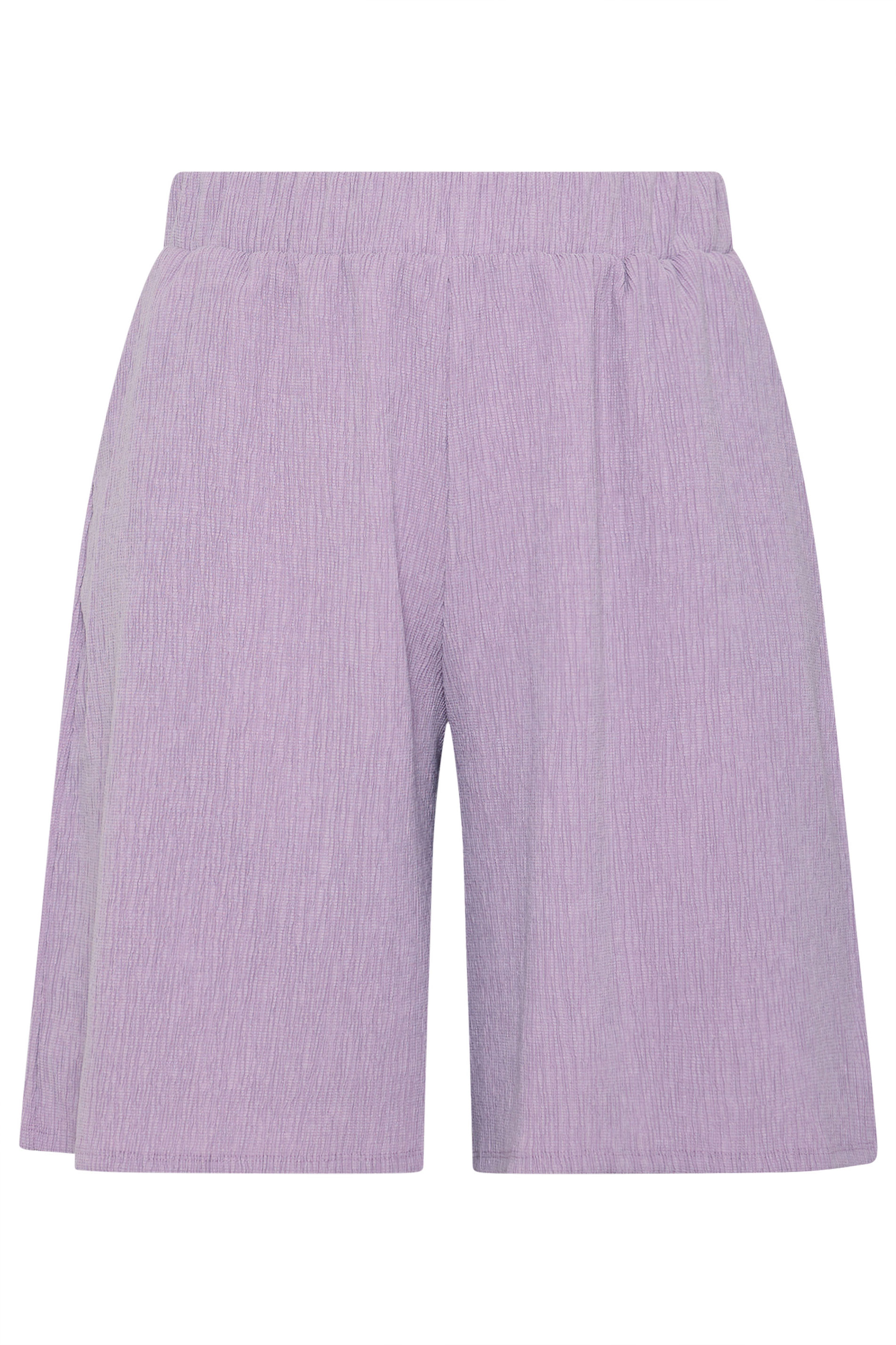 YOURS Plus Size Purple Elasticated Waistband Textured Shorts | Yours Clothing 5