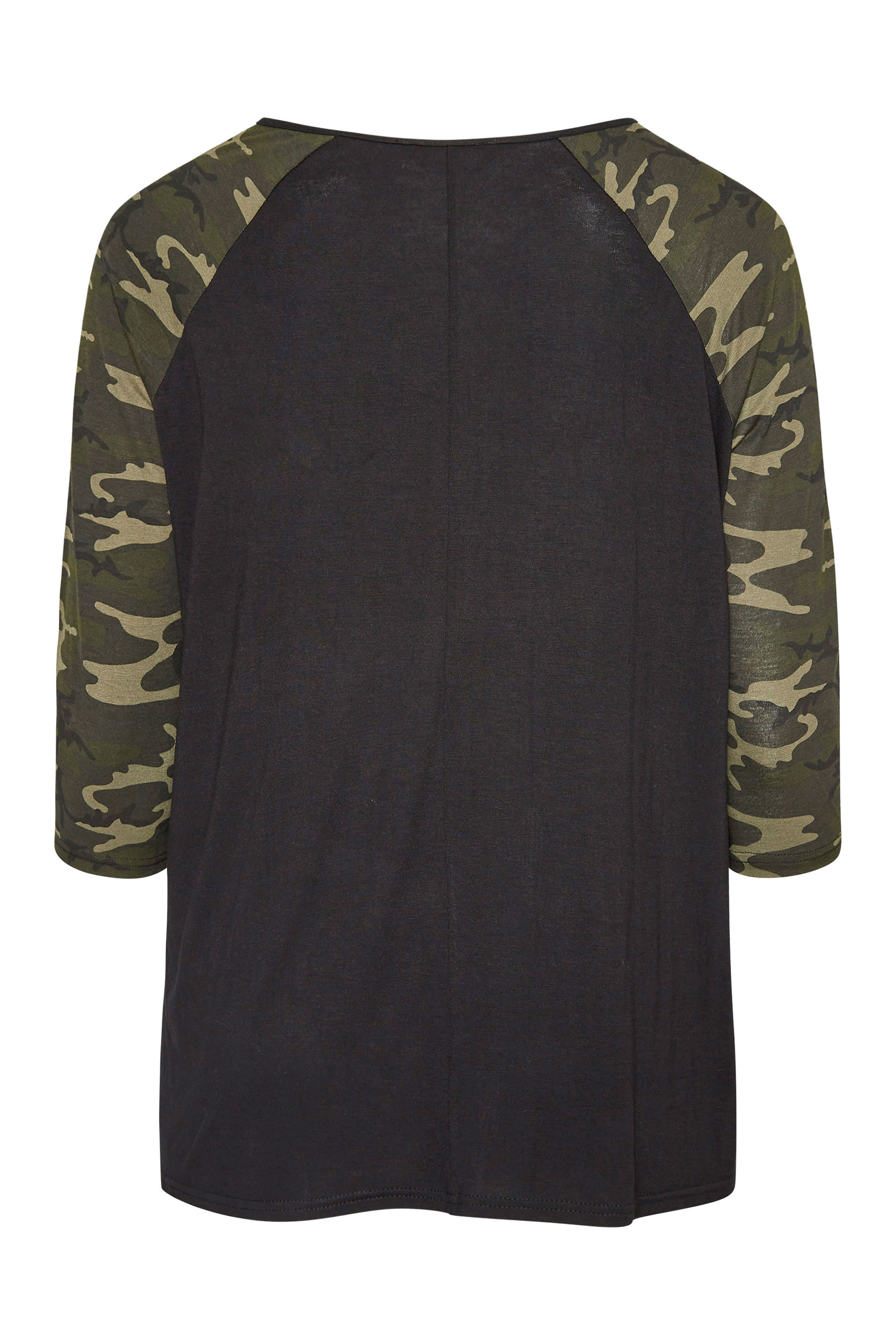 Black Camo Lips Raglan T-Shirt 