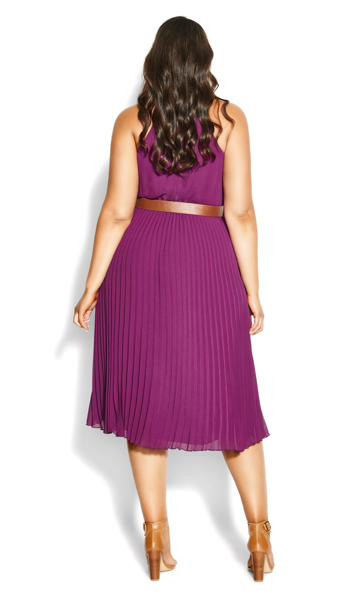 Evans Purple Pleated Midi Dress 3