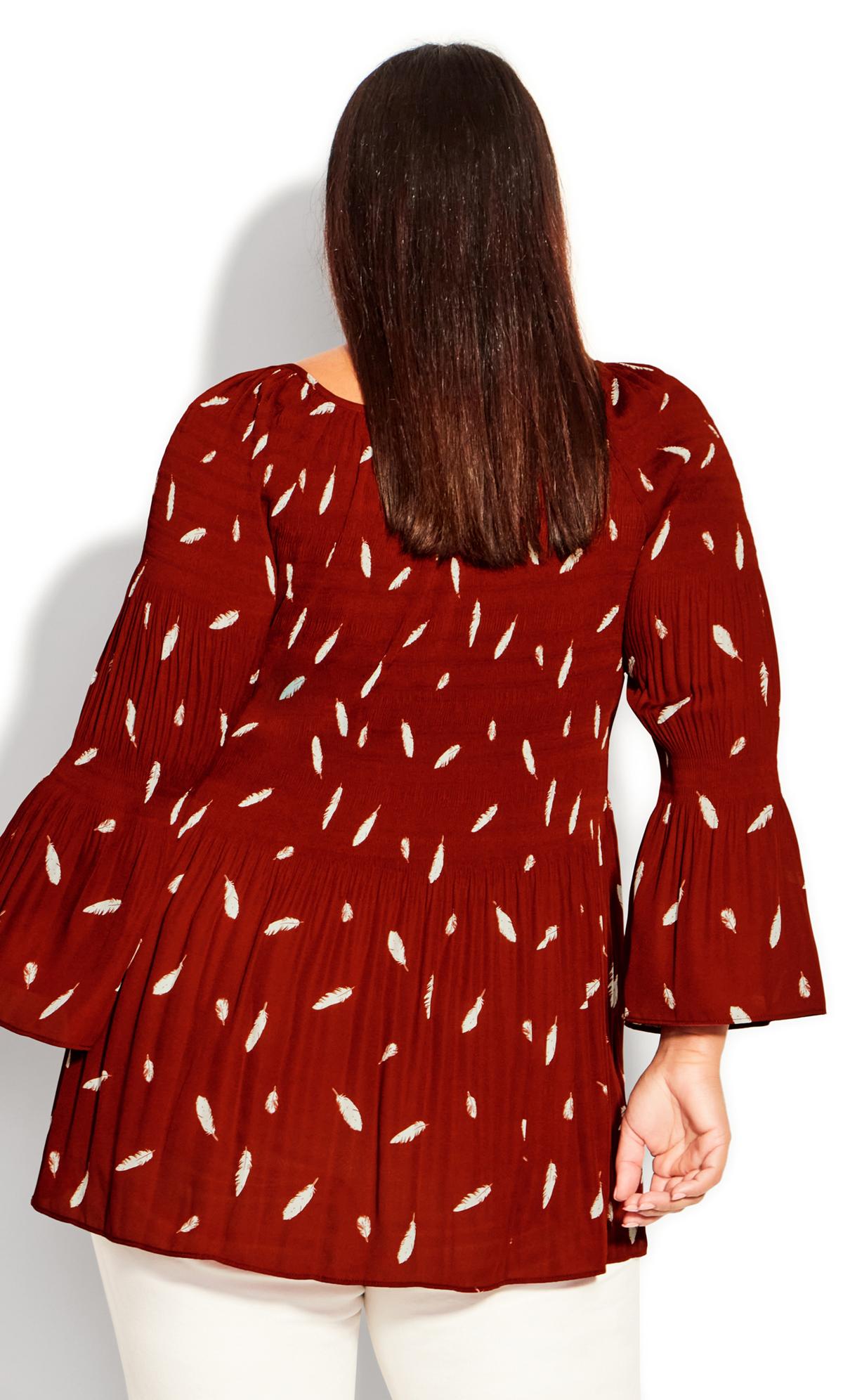 Evans Red Feather Print Cut Out Detail Top 3
