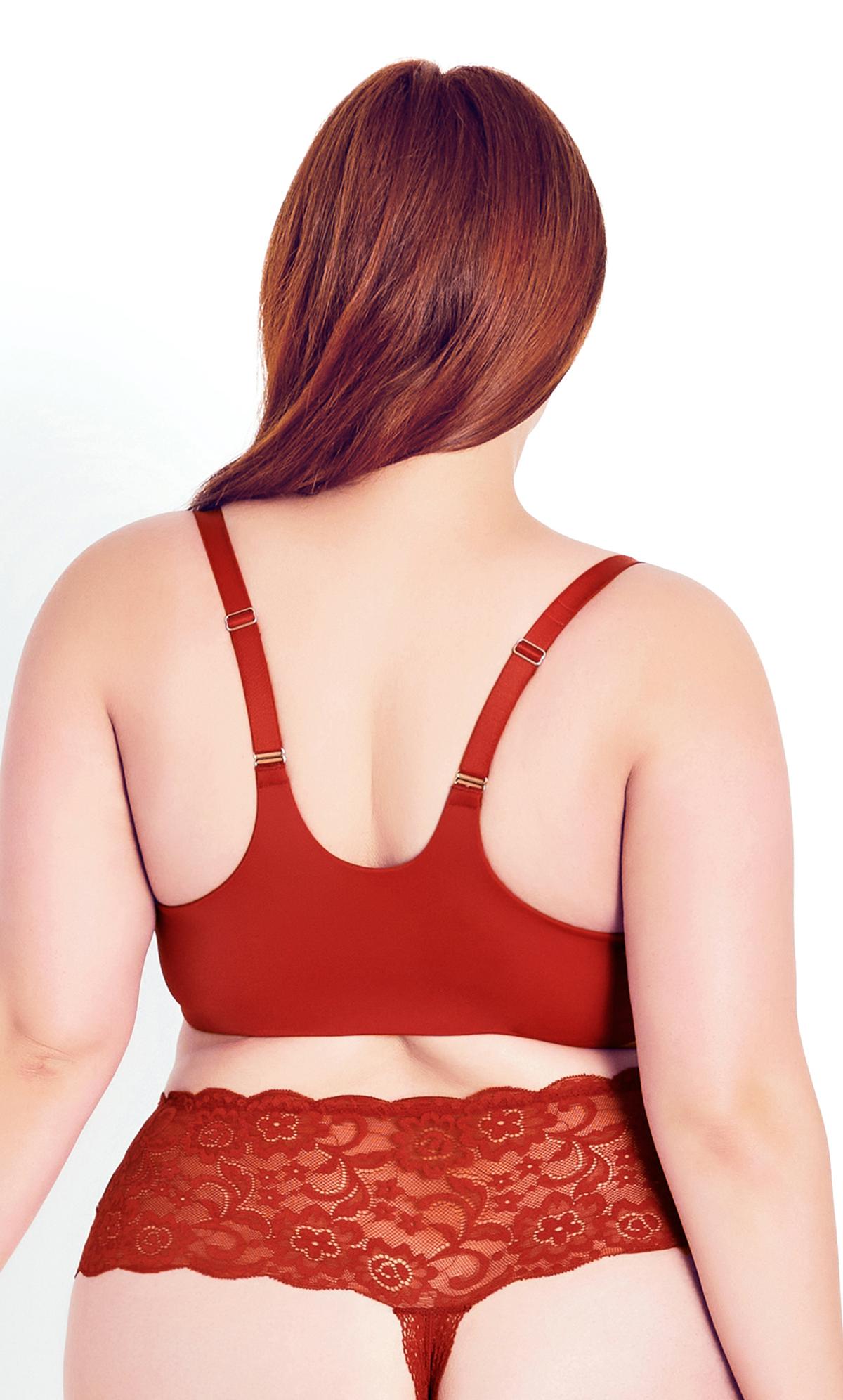 Evans Red Front Close T-Shirt Bra 2