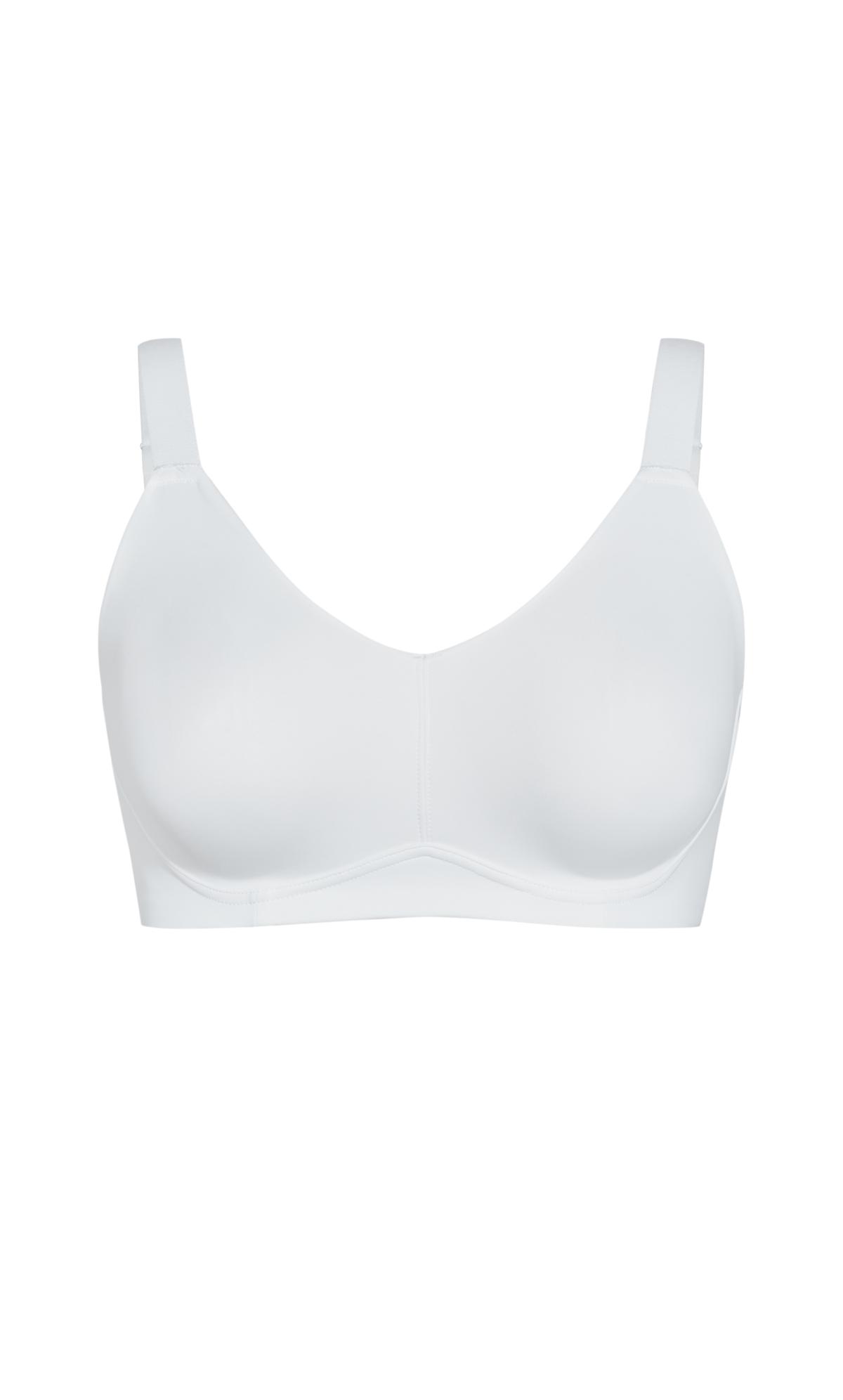 Evans White Wire Free Back Smoothing Bra 3